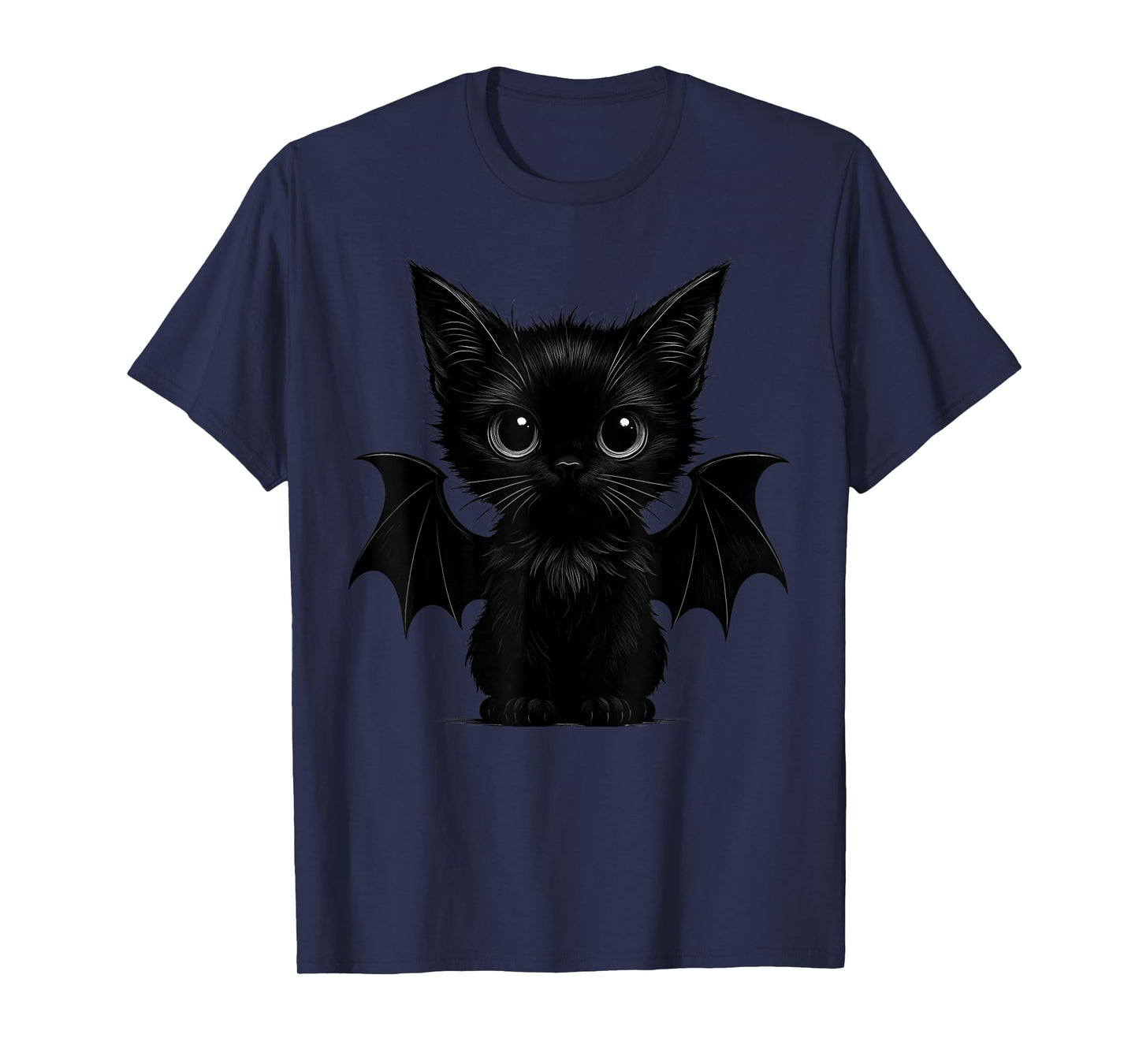 Cute Black Cat Bat Halloween Scary Costume for Men Women Kid T-Shirt