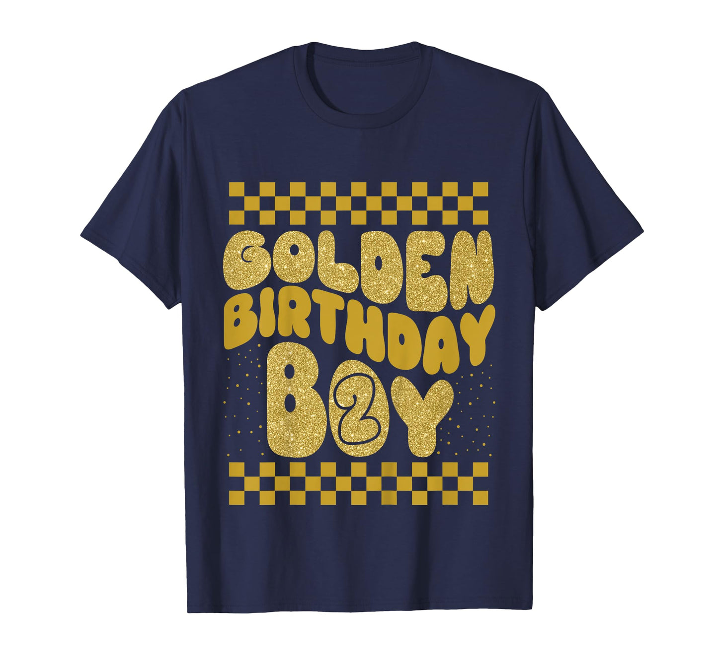 Kids Golden 2nd Birthday Boys Toddlers Birthday Party Decoration T-Shirt