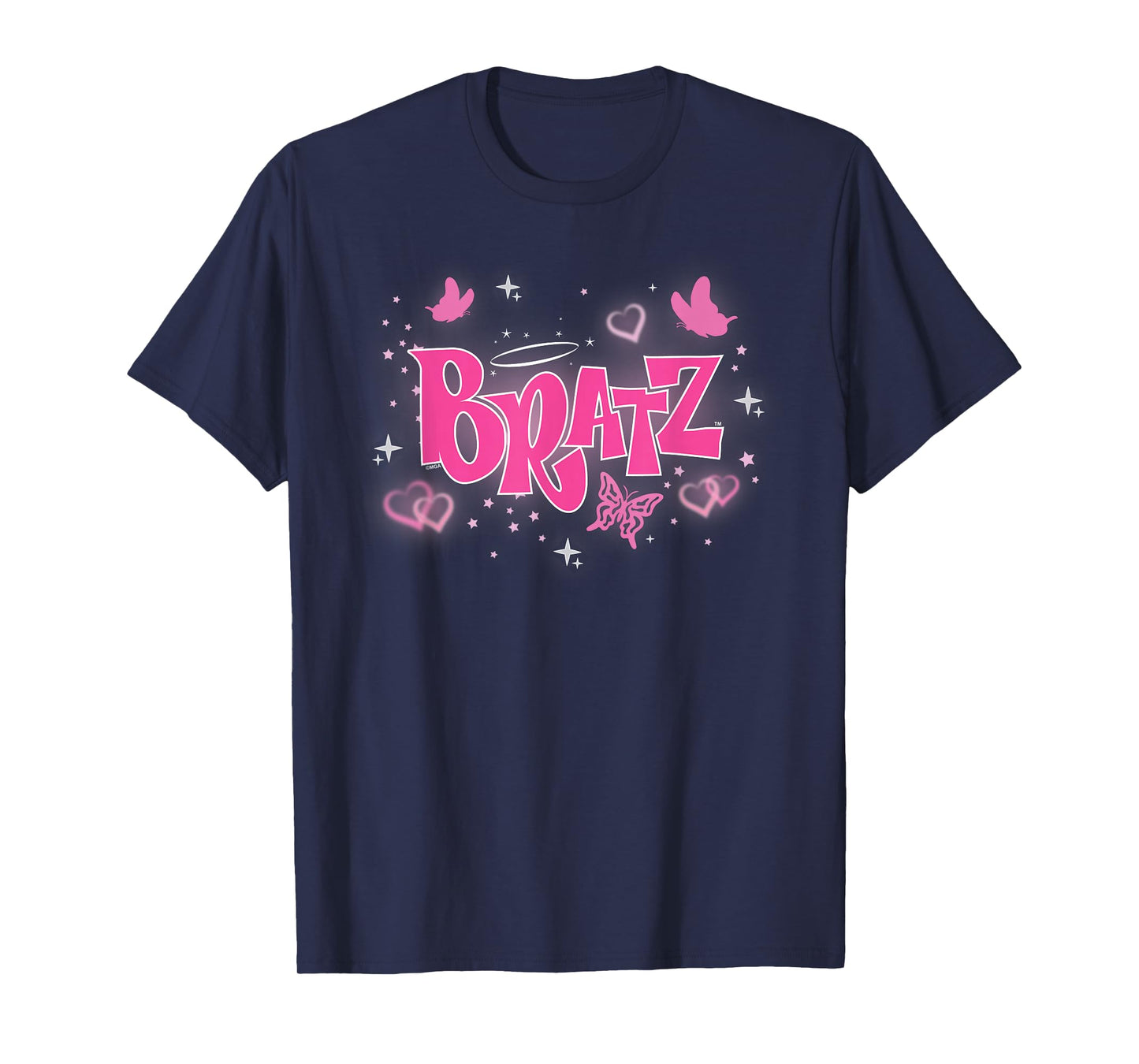 Bratz - Pink Y2K Butterfly Logo with Hearts T-Shirt