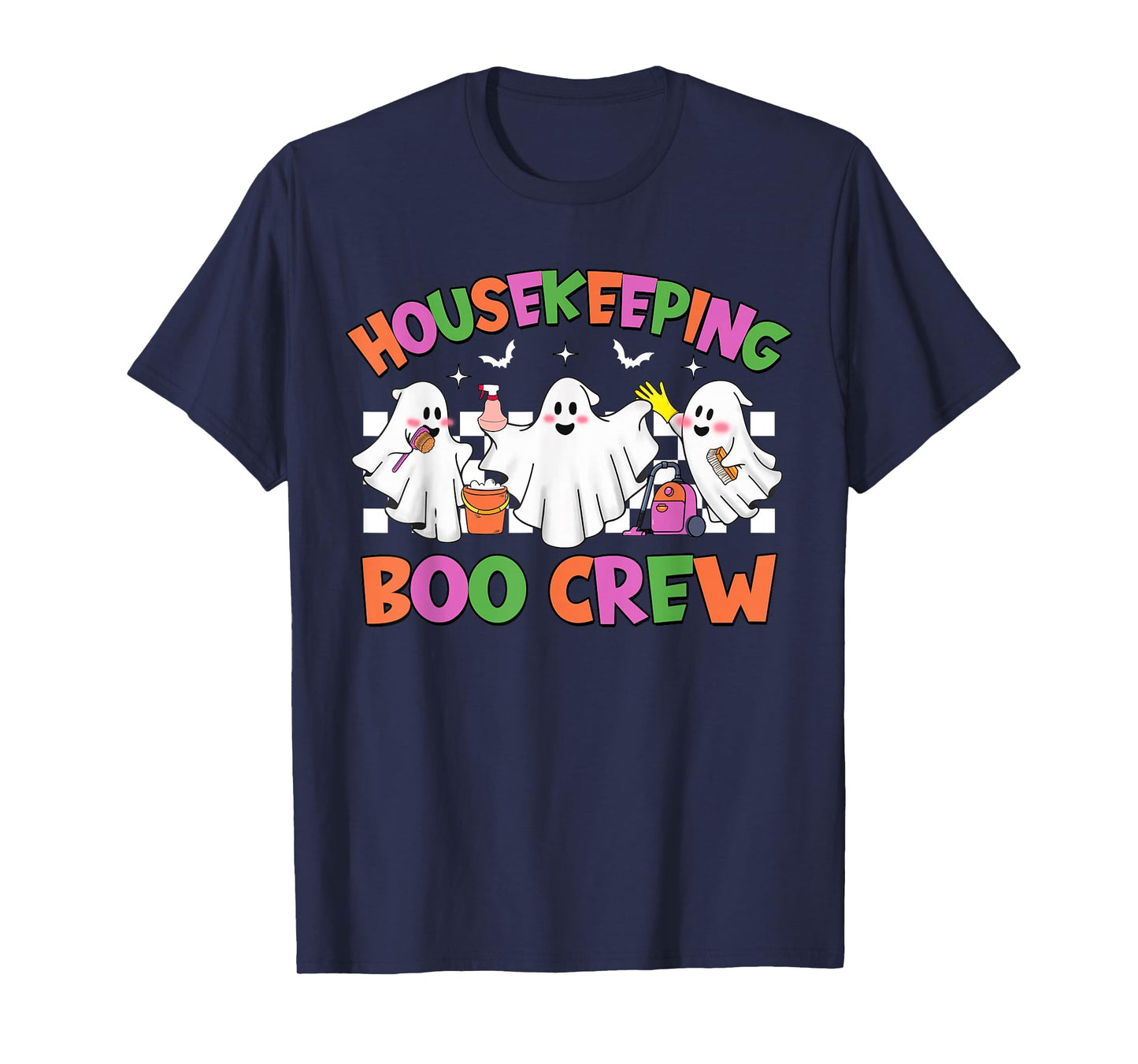 Retro Housekeeping Boo Crew Housekeeper Halloween Costumes T-Shirt