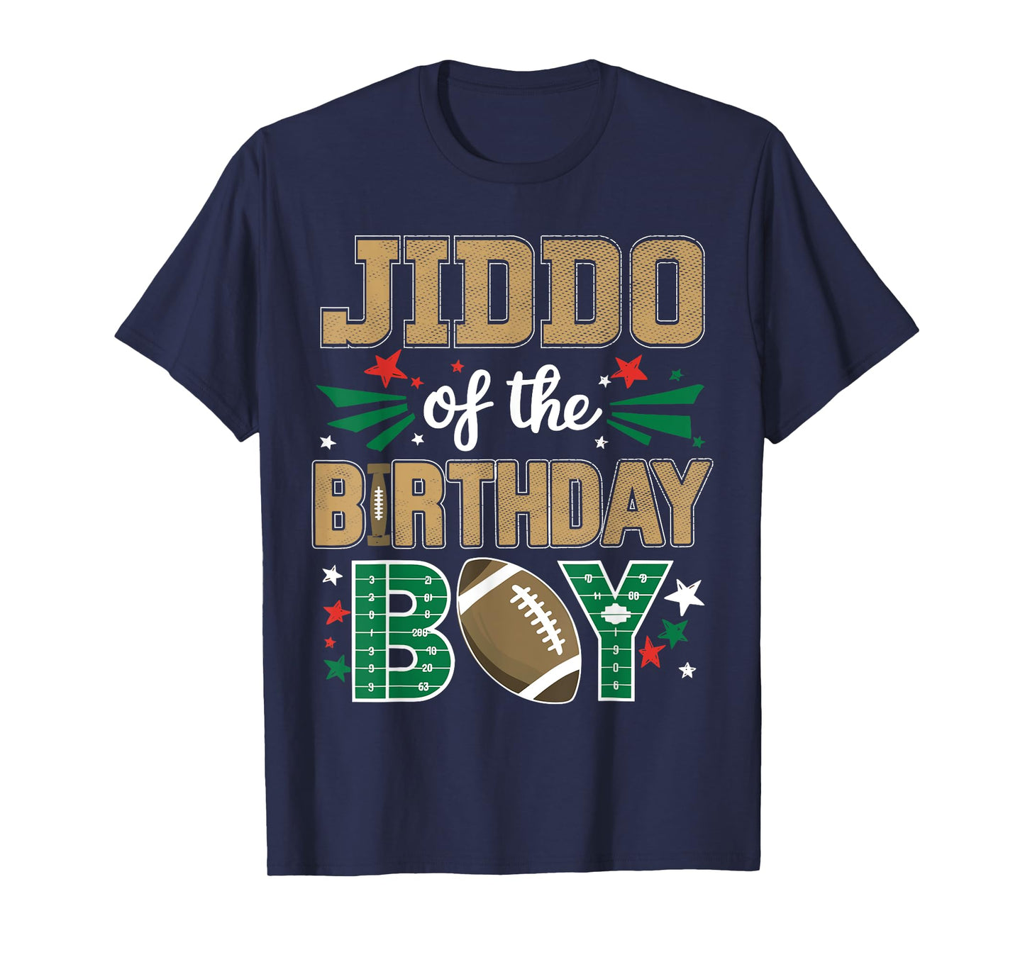Jiddo of the Birthday Boy Football Family Bday Party Grandpa T-Shirt