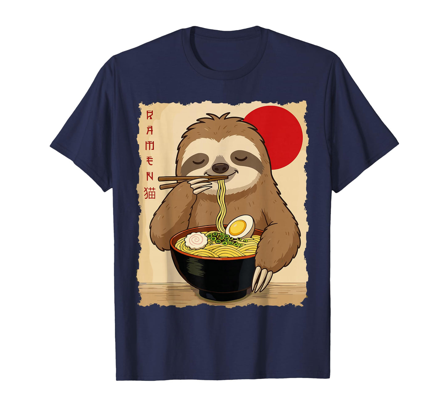 Funny Sloth Ramen Kawaii Anime Japanese Graphic Women Men T-Shirt