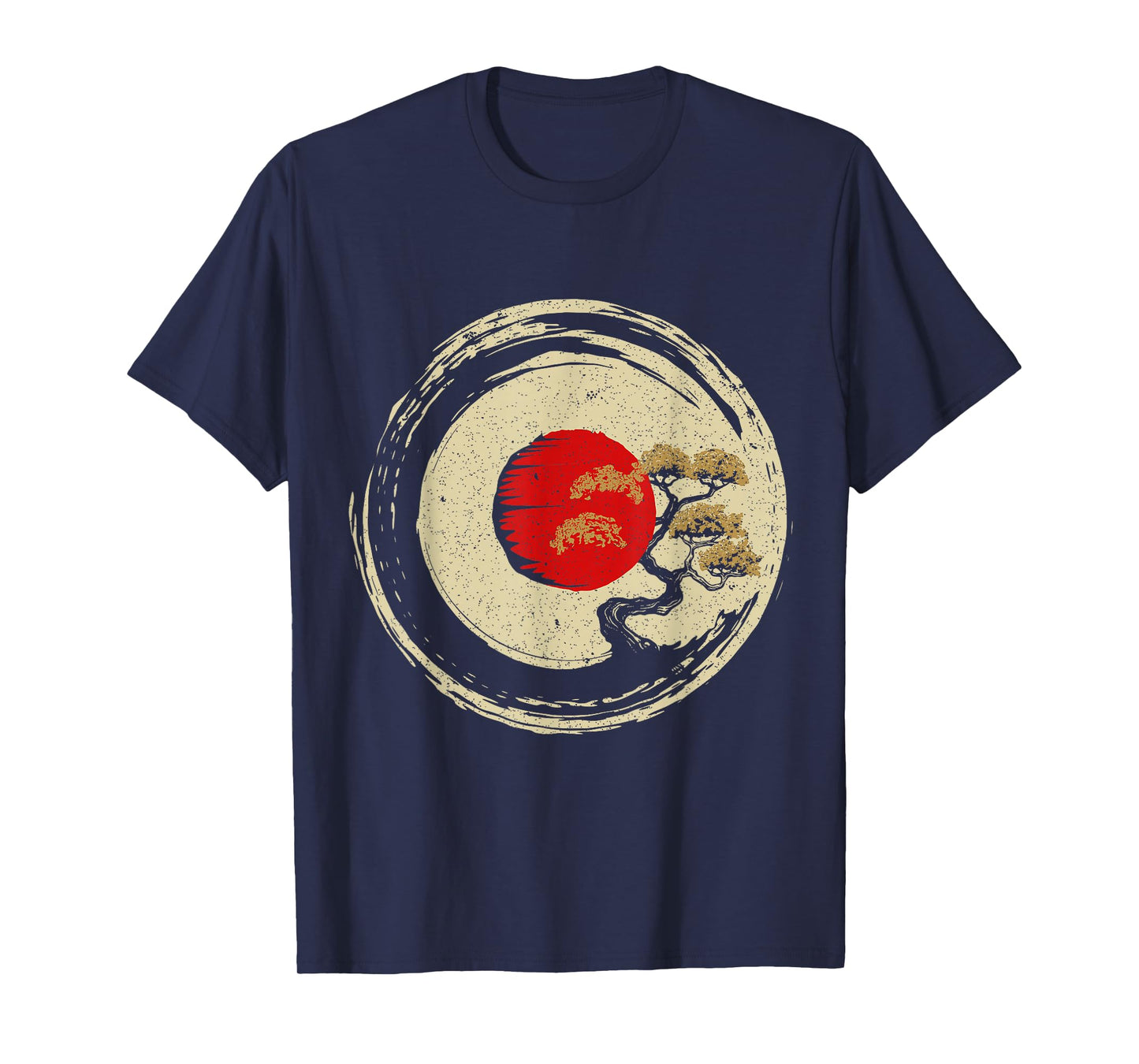 Bonsai Tree In Japanese Zen Buddhist Enso Circle T-Shirt