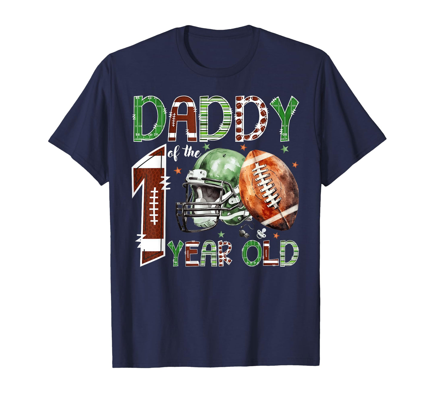 Daddy of The 1 Year Old Football Lover 1st Birthday Boy T-Shirt