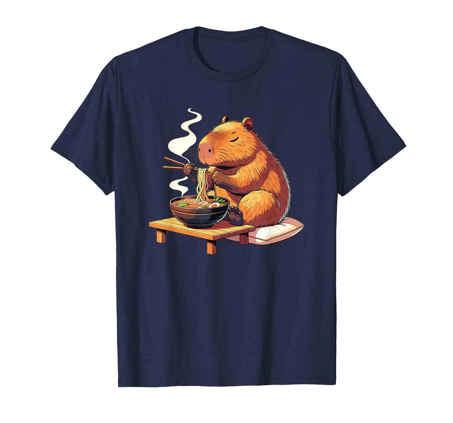 Sweet Capybara Eats Ramen Noodles Capybaras Ramen T-Shirt