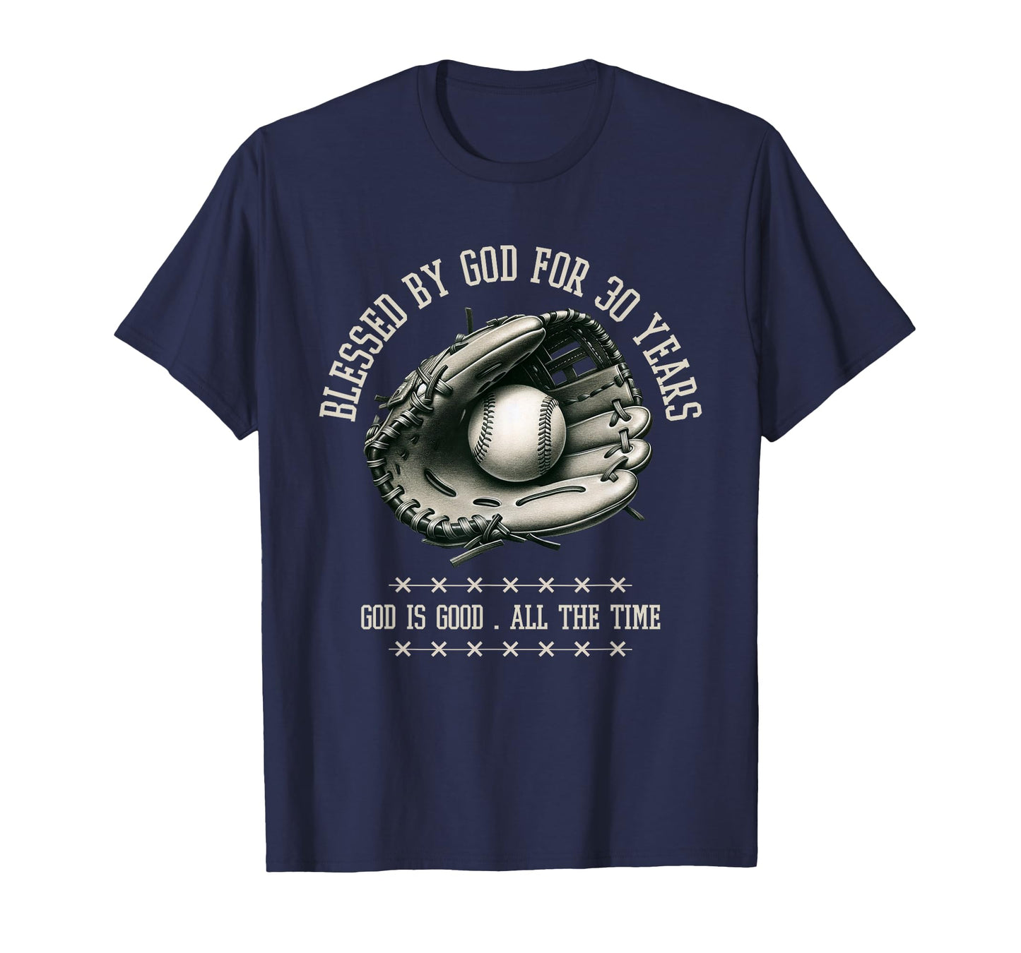 Blessed by God for 30 Years Old Baseball 30th Birthday Gifts T-Shirt