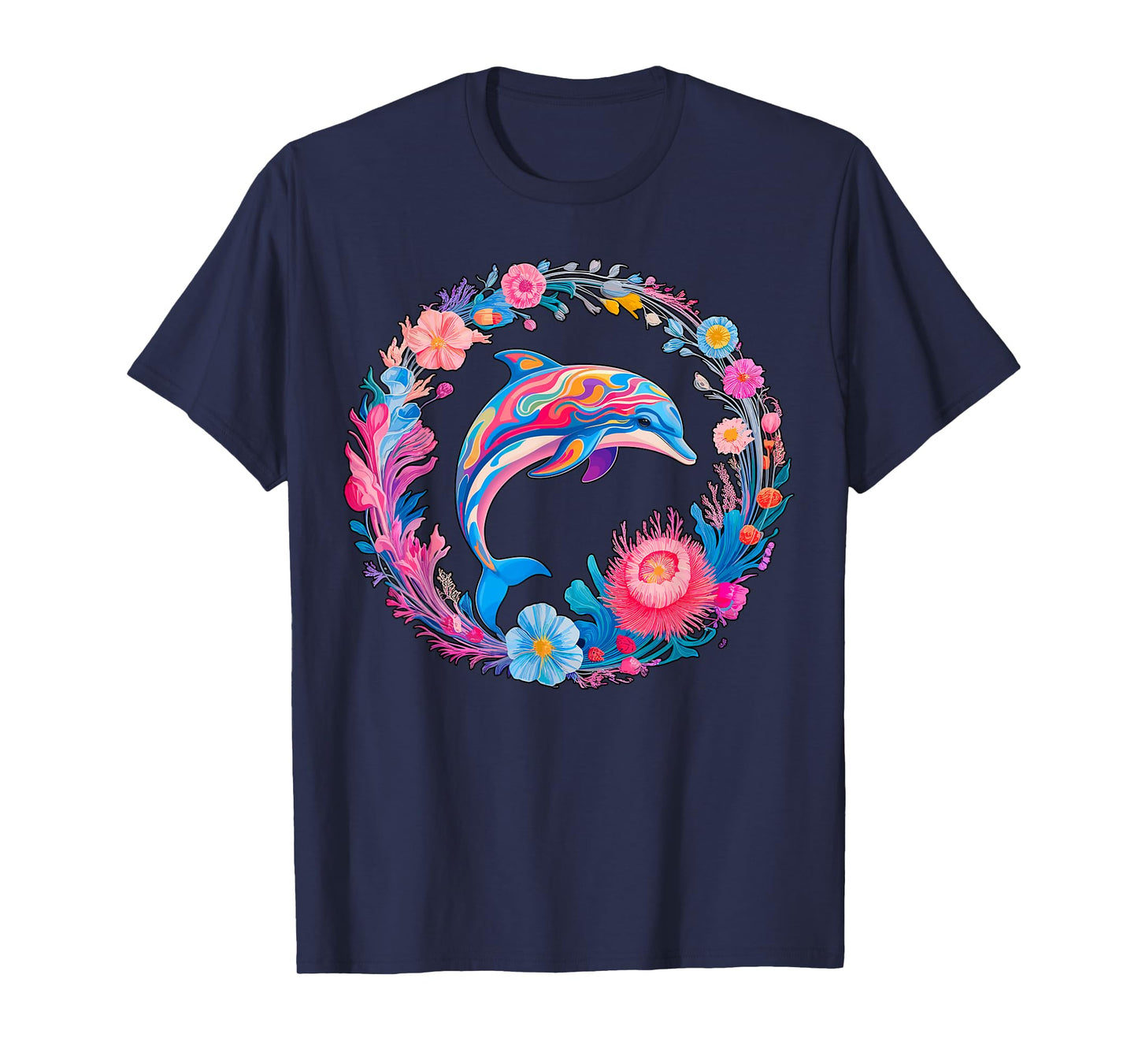 Floral Dolphin T-Shirt