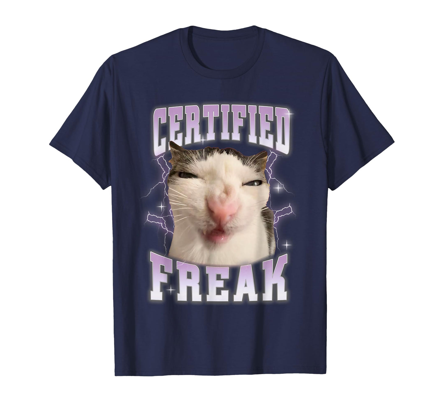 Silly Certified Freak Eat Cement Cursed Cat Funny Cats Meme T-Shirt