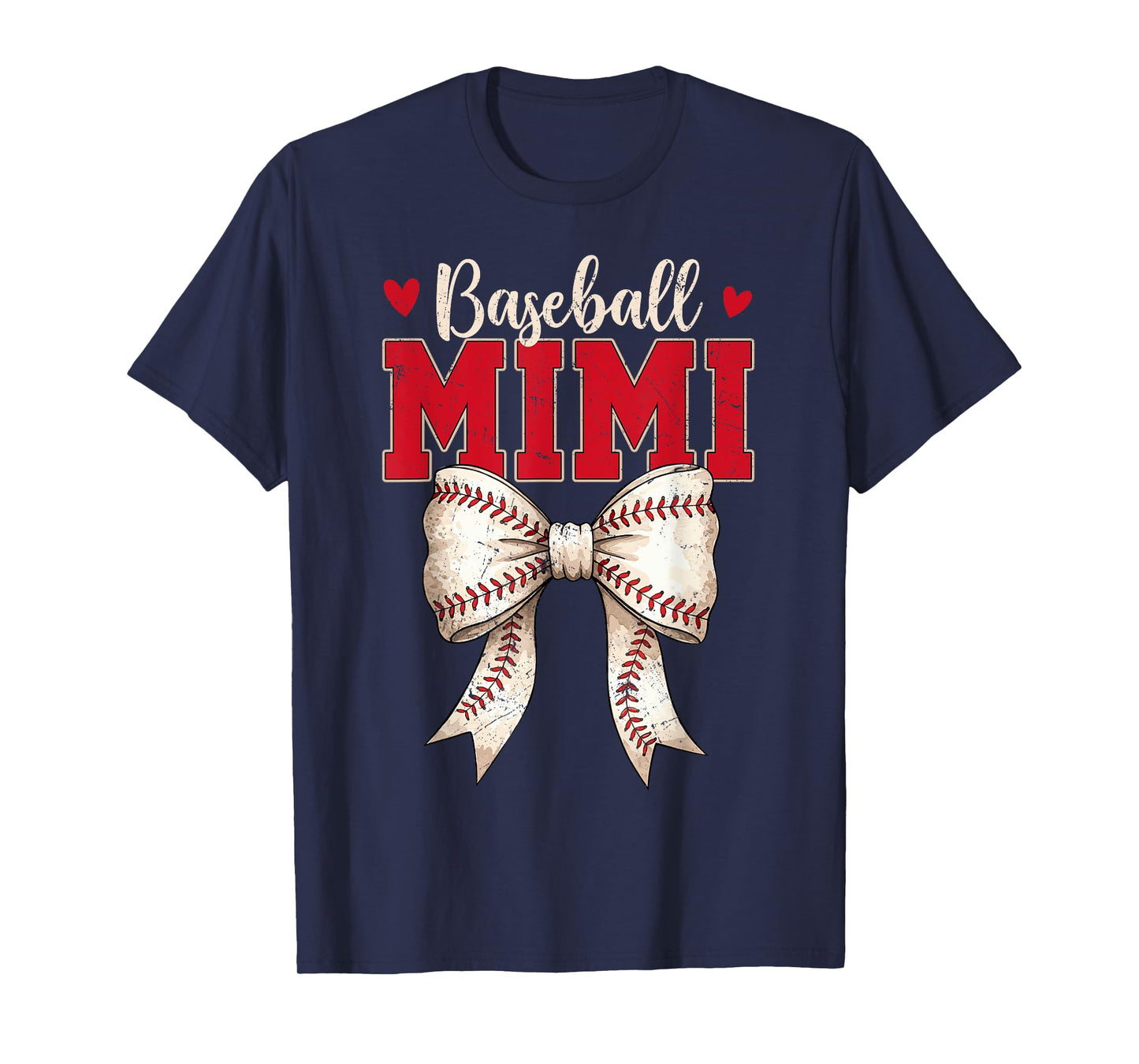 Baseball Mimi Coquette Bow Game Day Mothers Day T-Shirt