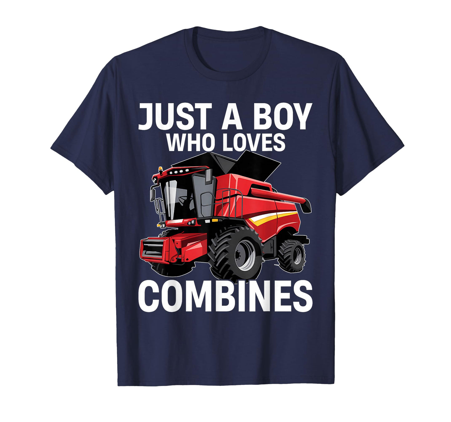 Just a Boy Who Loves Combines, Red Combine Harvester T-Shirt