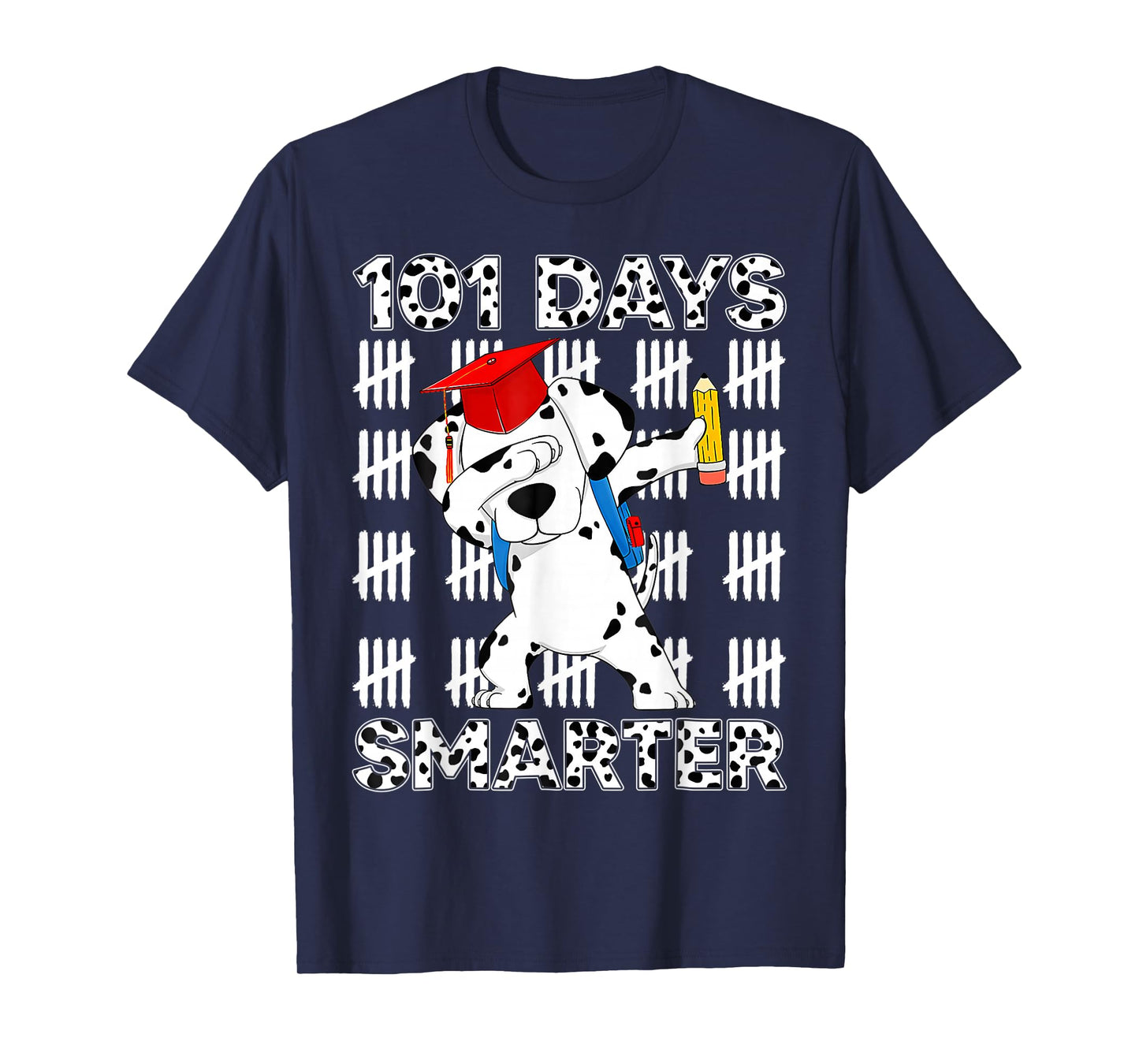 100 Days of School Dalmatian Dog Kids 100 Days Smarter T-Shirt