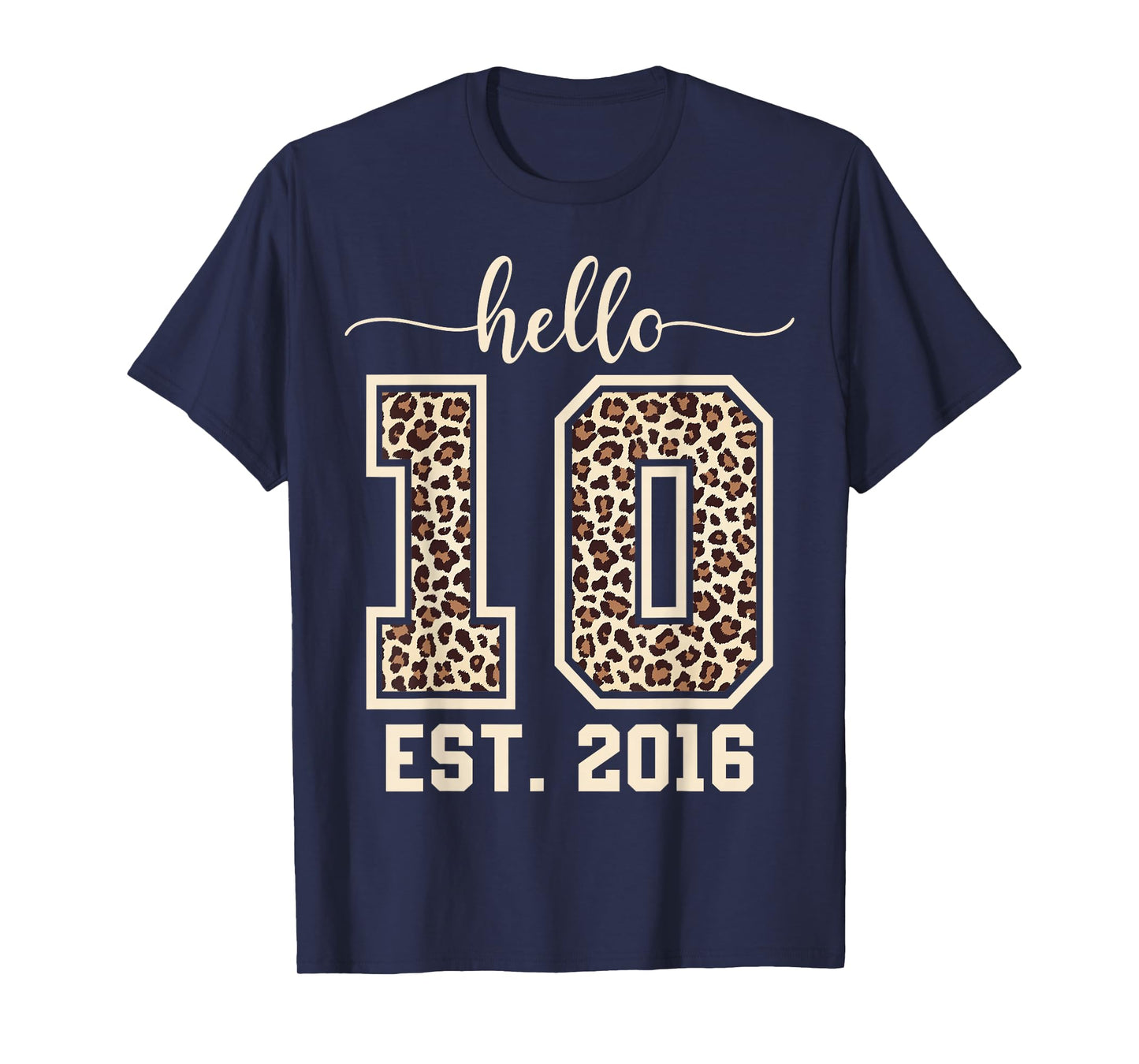 Hello Ten Est 2016 Bow 10th Birthday Double Digits Girls T-Shirt