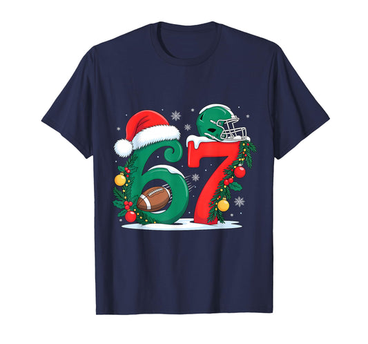 67 Christmas Football 6 7 Meme Boys Six Seven Christmas Kids T-Shirt