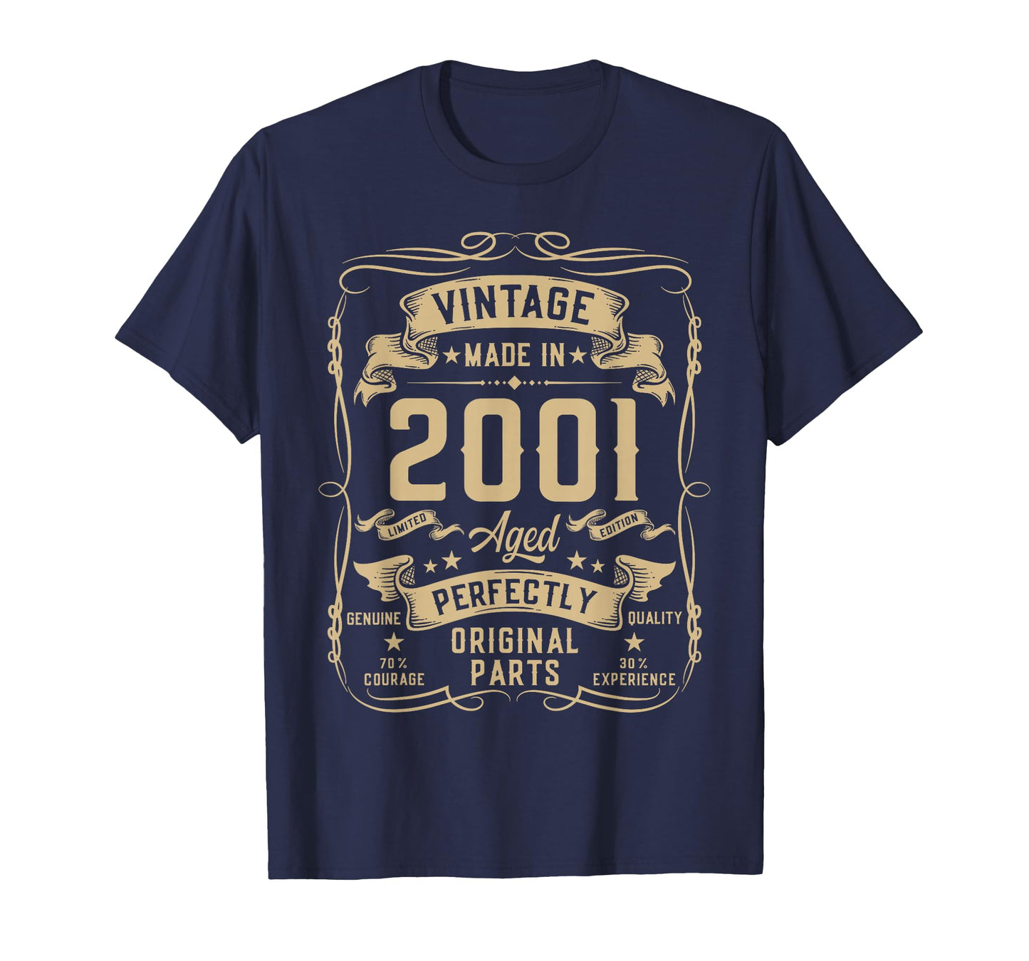 Vintage 2001 24yr 24th Birthday Gifts for Men 24 Years Old T-Shirt
