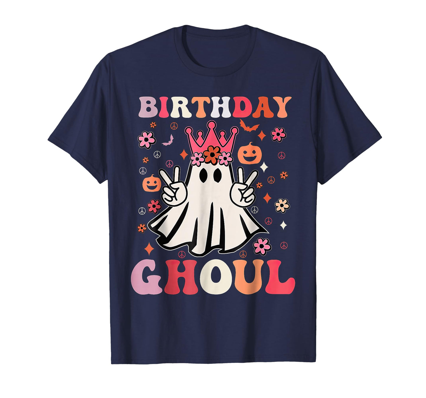 Birthday Ghoul Floral Ghost Halloween T-Shirt