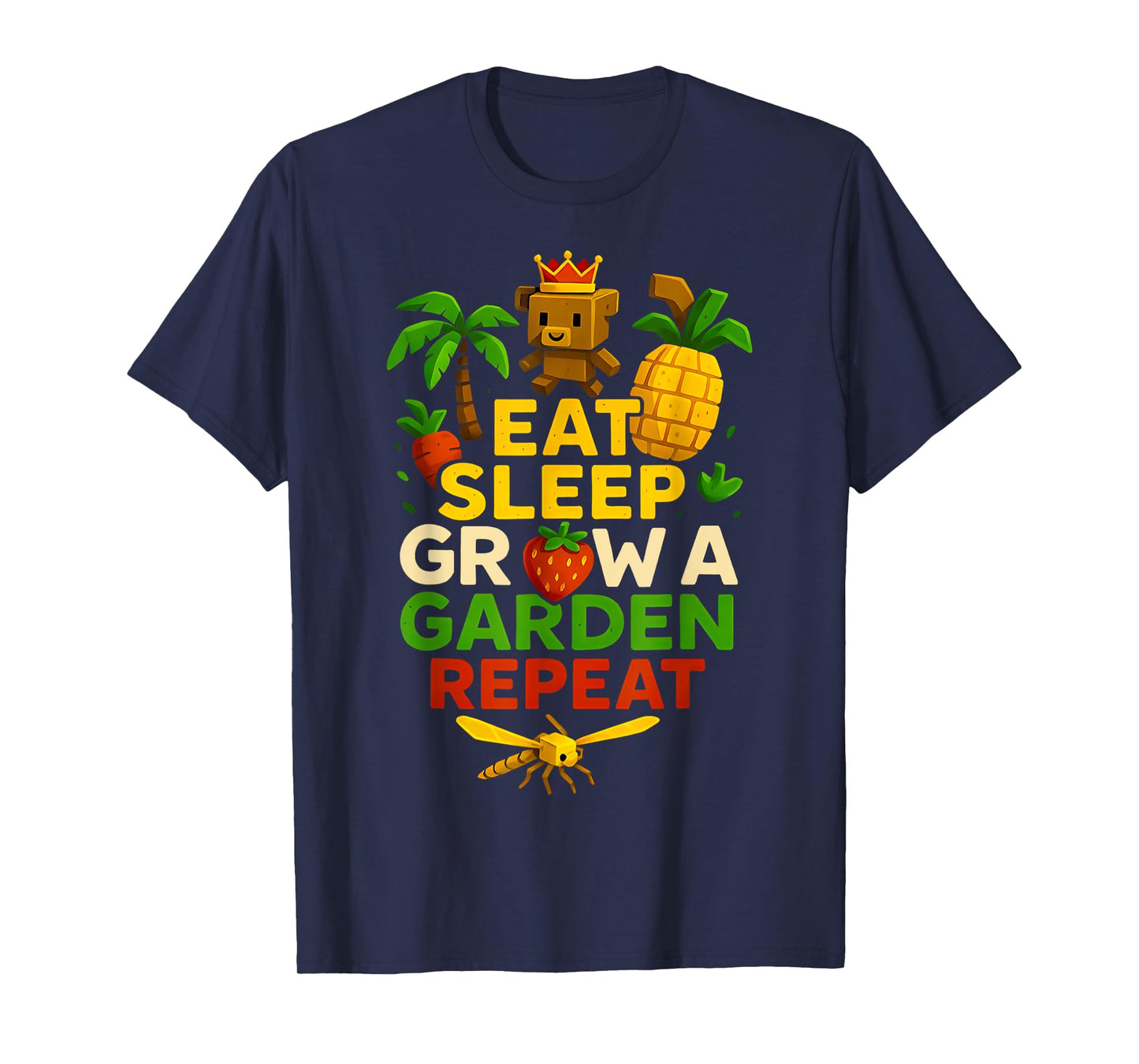 Funny Game Eat Sleep Grow A Garden Repeat Gamer Design T-Shirt