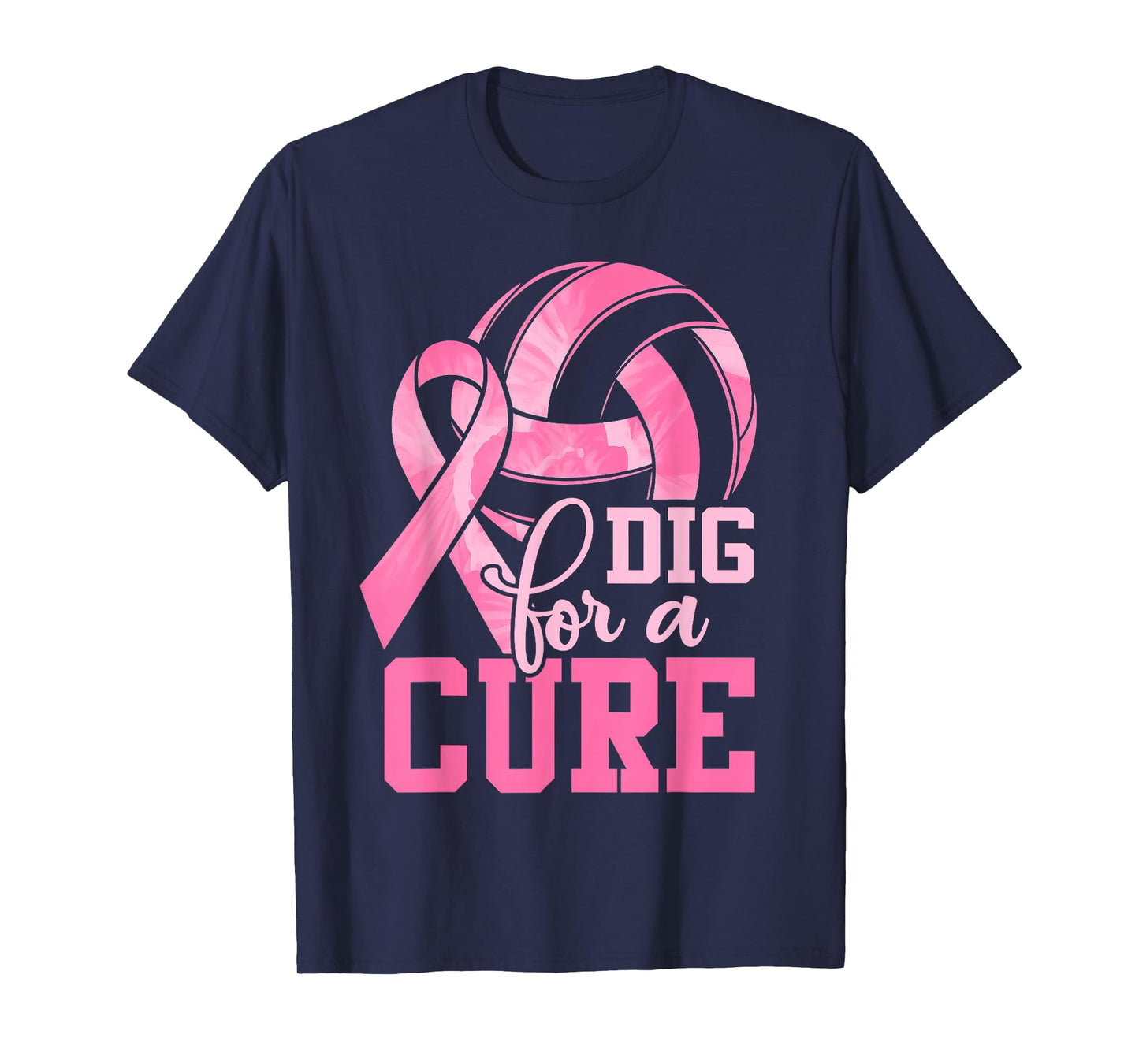 Dig For A Cure Volleyball Pink Breast Cancer Awareness Girls T-Shirt