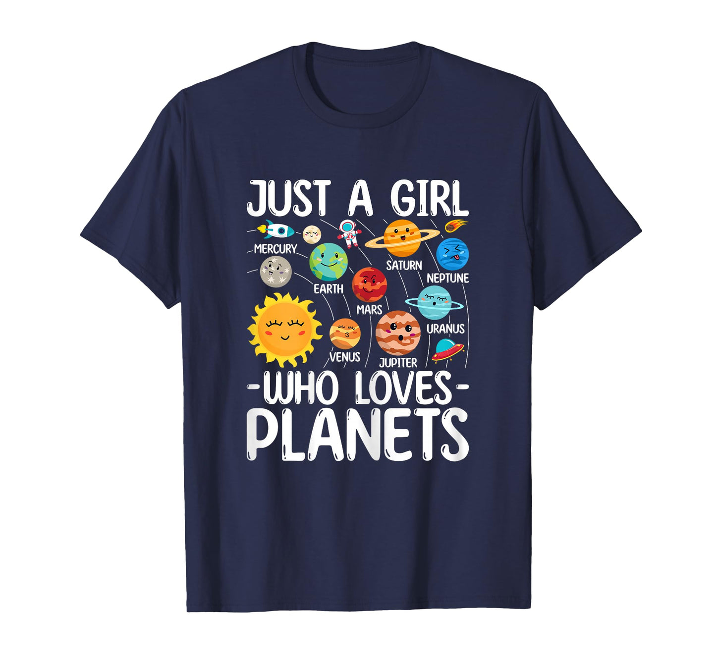 Just A Girl Who Loves Planet Solar Star System Science Space T-Shirt