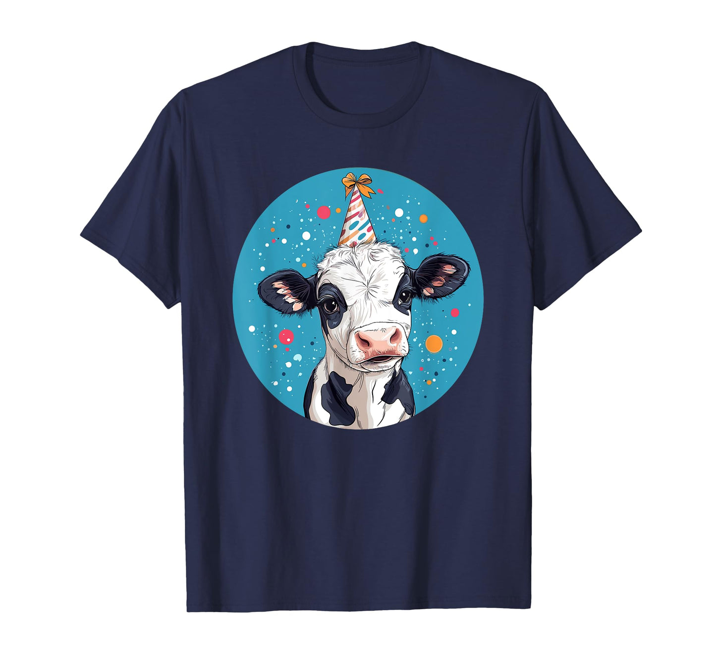 Party Hat Adorable Cow Birthday Bash T-Shirt