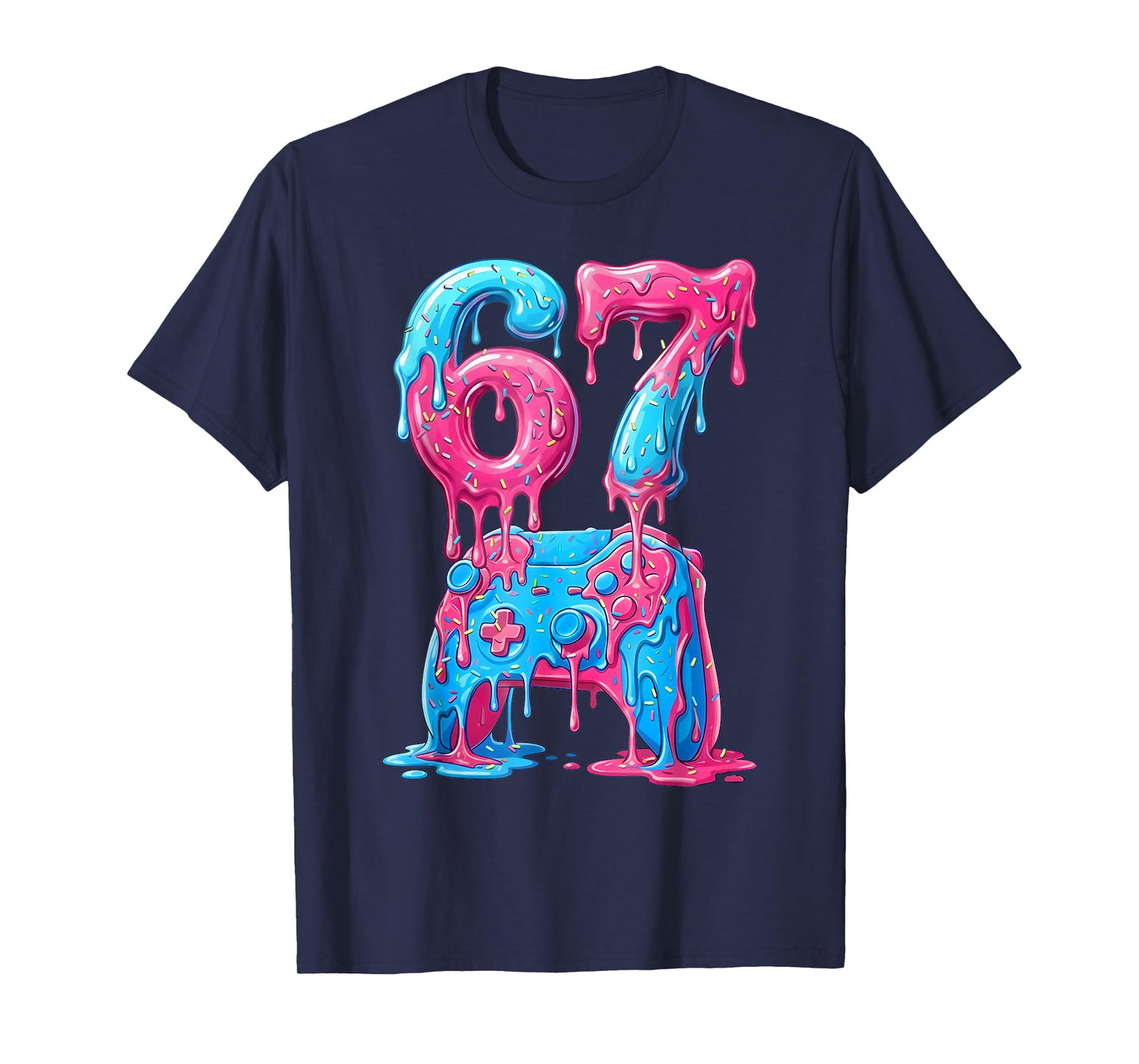 Ice Cream Drip Video Game Controller Gaming Kids 6 7 Meme T-Shirt