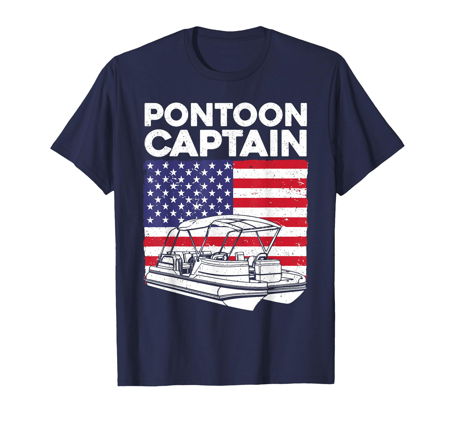 Funny Pontoon Captain Art for Men Women Pontoon Boat Owner T-Shirt