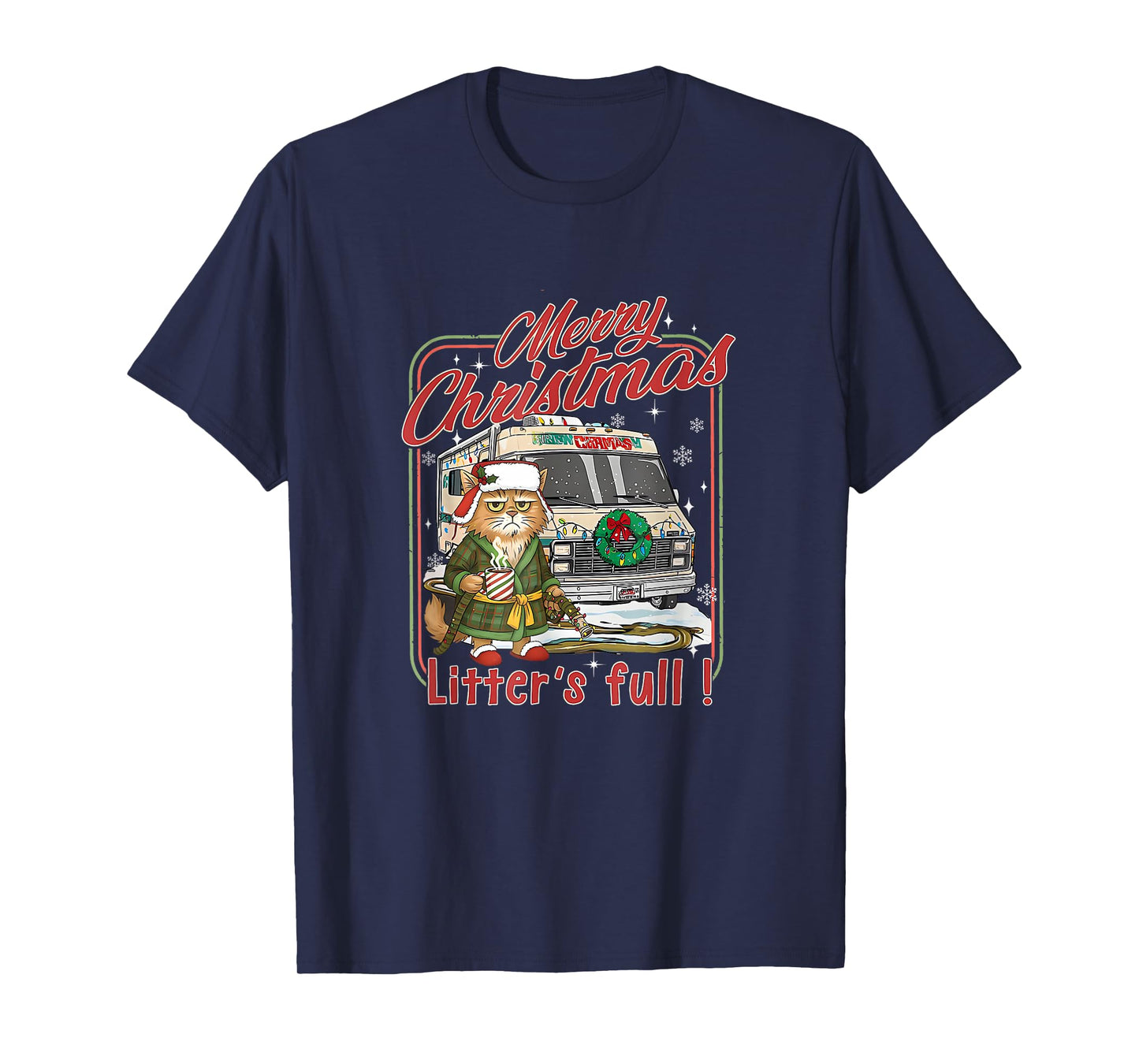 Litter’s Full Funny Cat Lovers Christmas for Men Women Kids T-Shirt