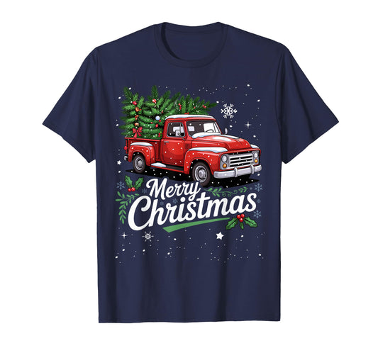 Merry Christmas Red Truck Family Matching Christmas Pajama T-Shirt
