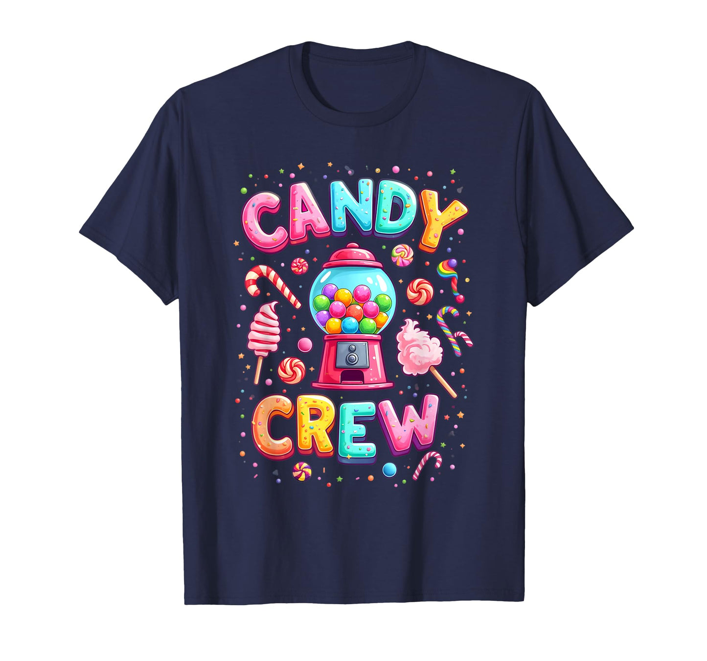 Funny Candy crew Women & Teens Retro Colorful Candy Squad T-Shirt