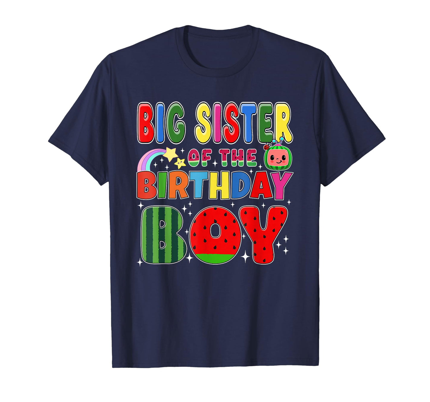 Big Sister of The Birthday Boy Melon Family Matching Funny T-Shirt