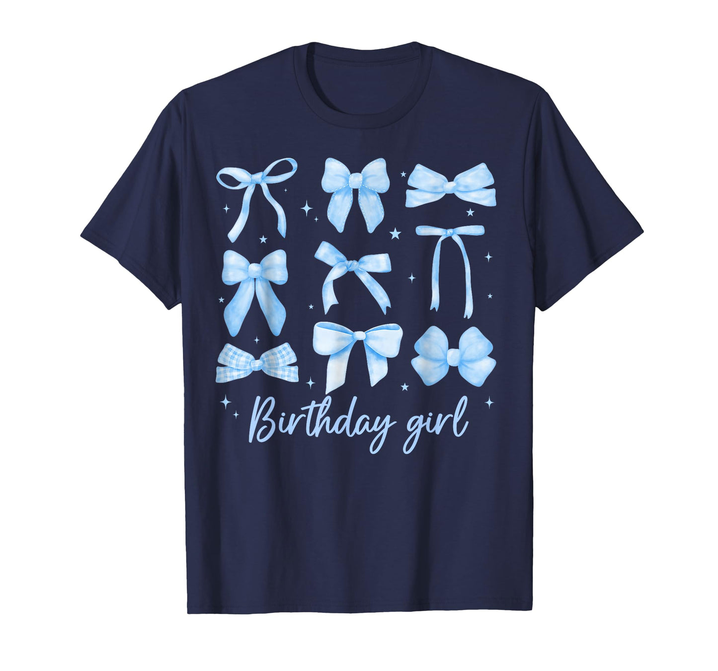 Birthday Girl Coquette Funny Birthday Girl Blue Coquette Bow T-Shirt