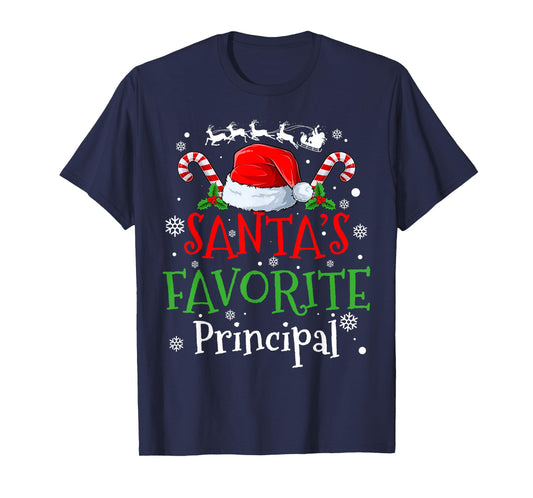 Santa's Favorite Principal Christmas Party T-Shirt