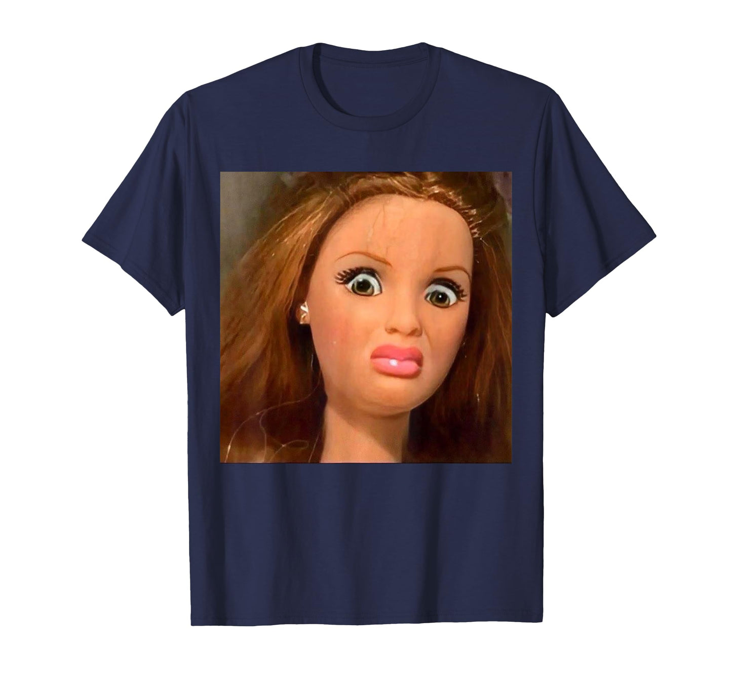 Funny Doll Face Meme Expression Hilarious Sarcastic T-Shirt