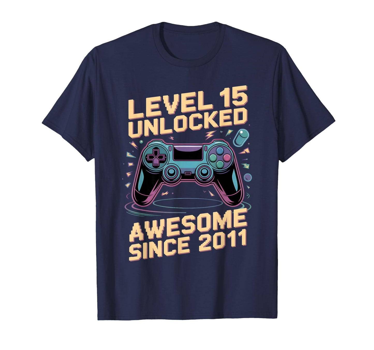 15th Birthday Boy Gift Level 15 Gamer 2011 15 Year Old Party T-Shirt
