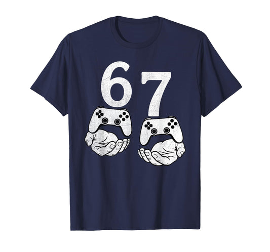 Funny 67 Meme Six Seven Video Games Gamer Gaming Boys Kids T-Shirt