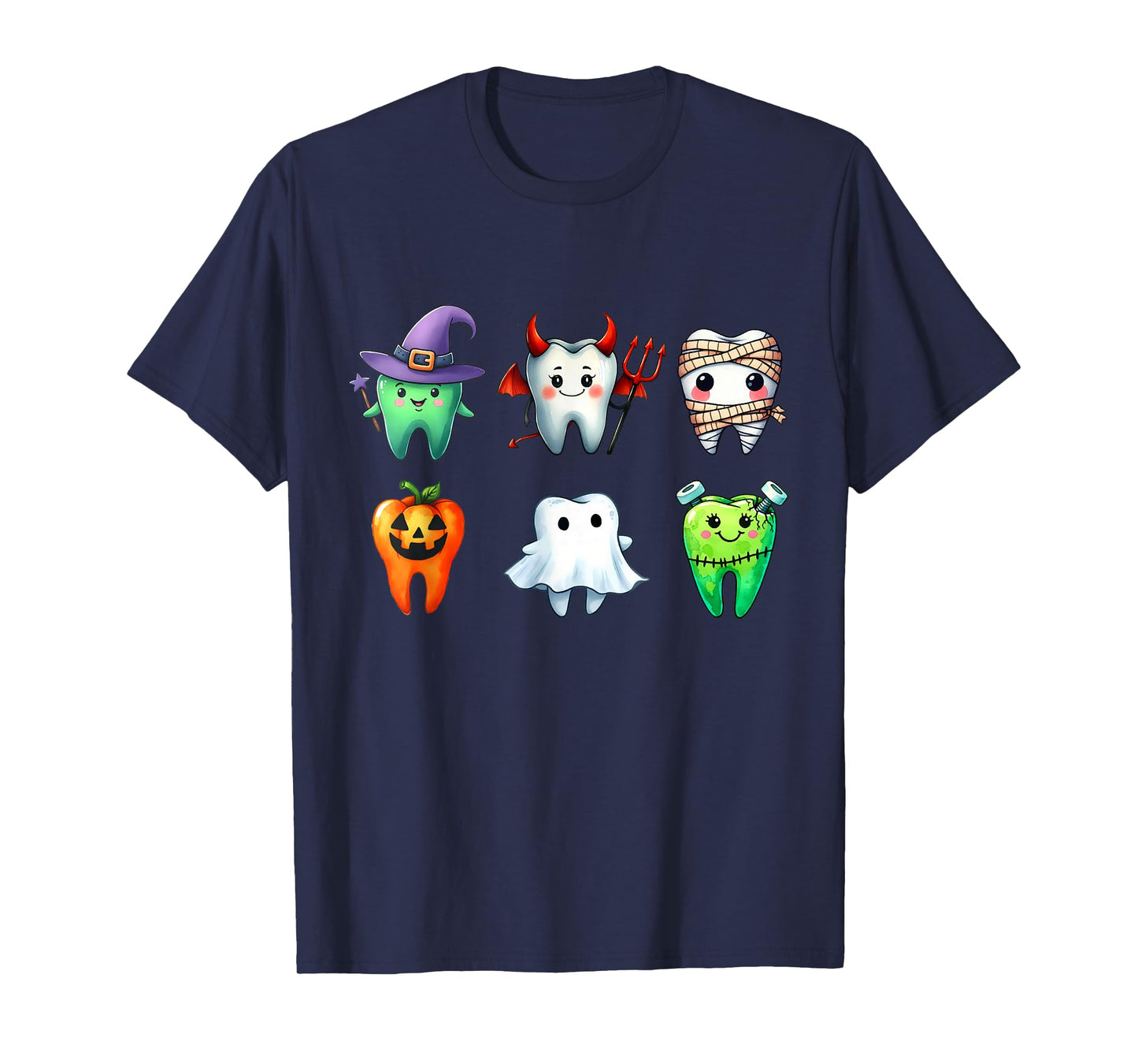 Teeth Ghost Pumpkin Witch Cute Dental Halloween Dentist T-Shirt