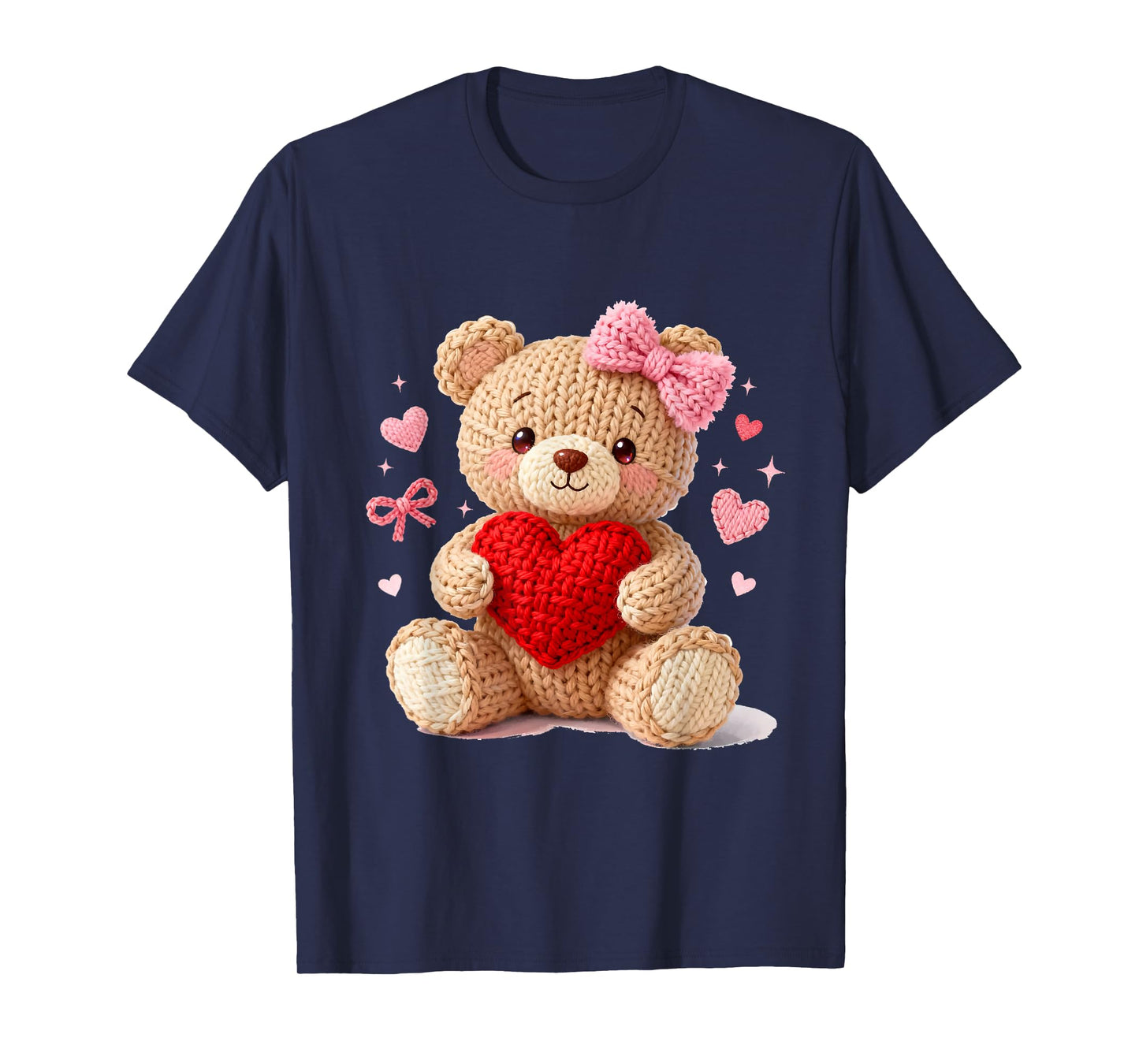 Be My Valentine Cute Crochet Yarn Teddy Bear Love T-Shirt