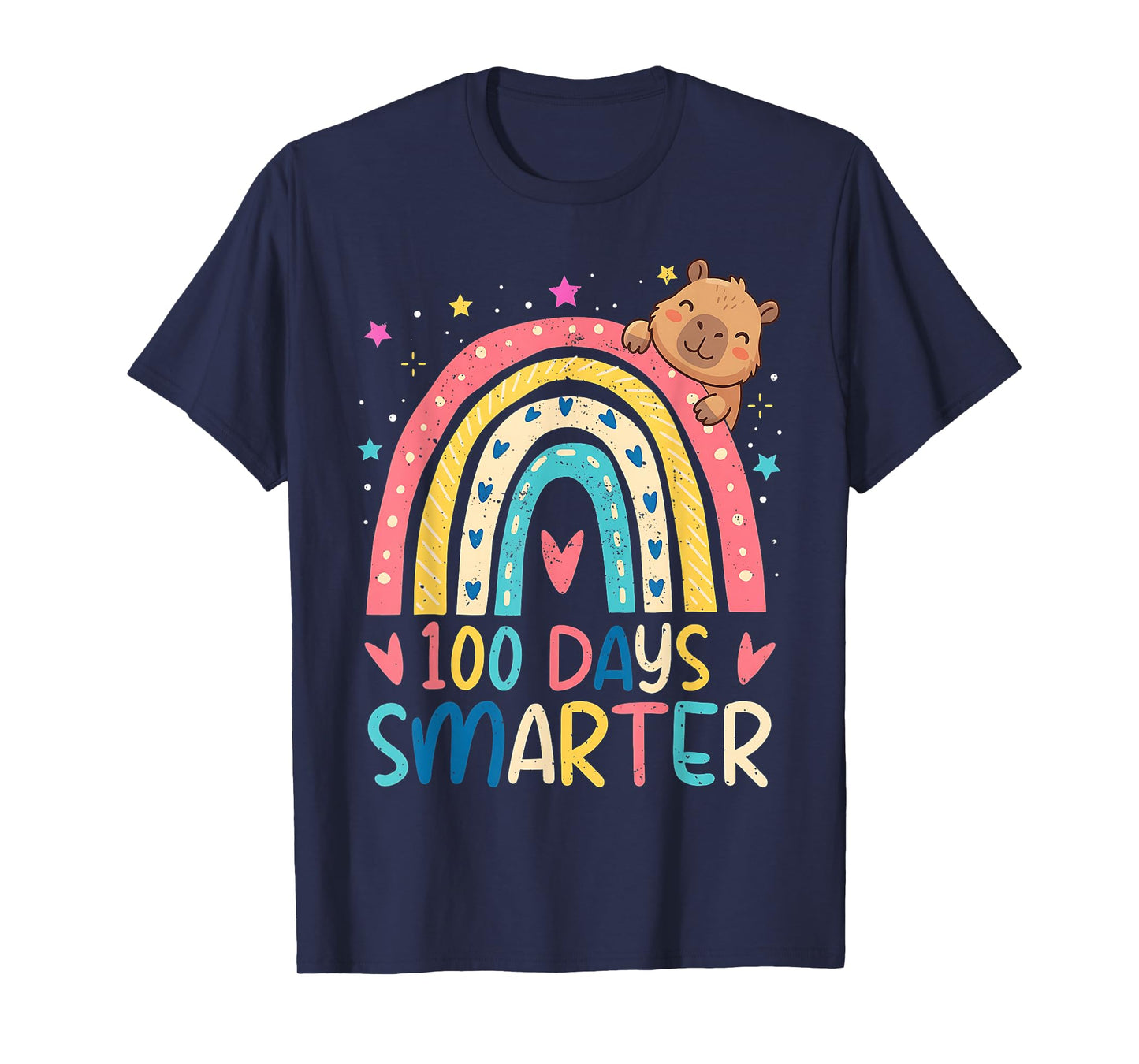 100 Days Smarter Kids Girls Capybara 100th Day of School T-Shirt