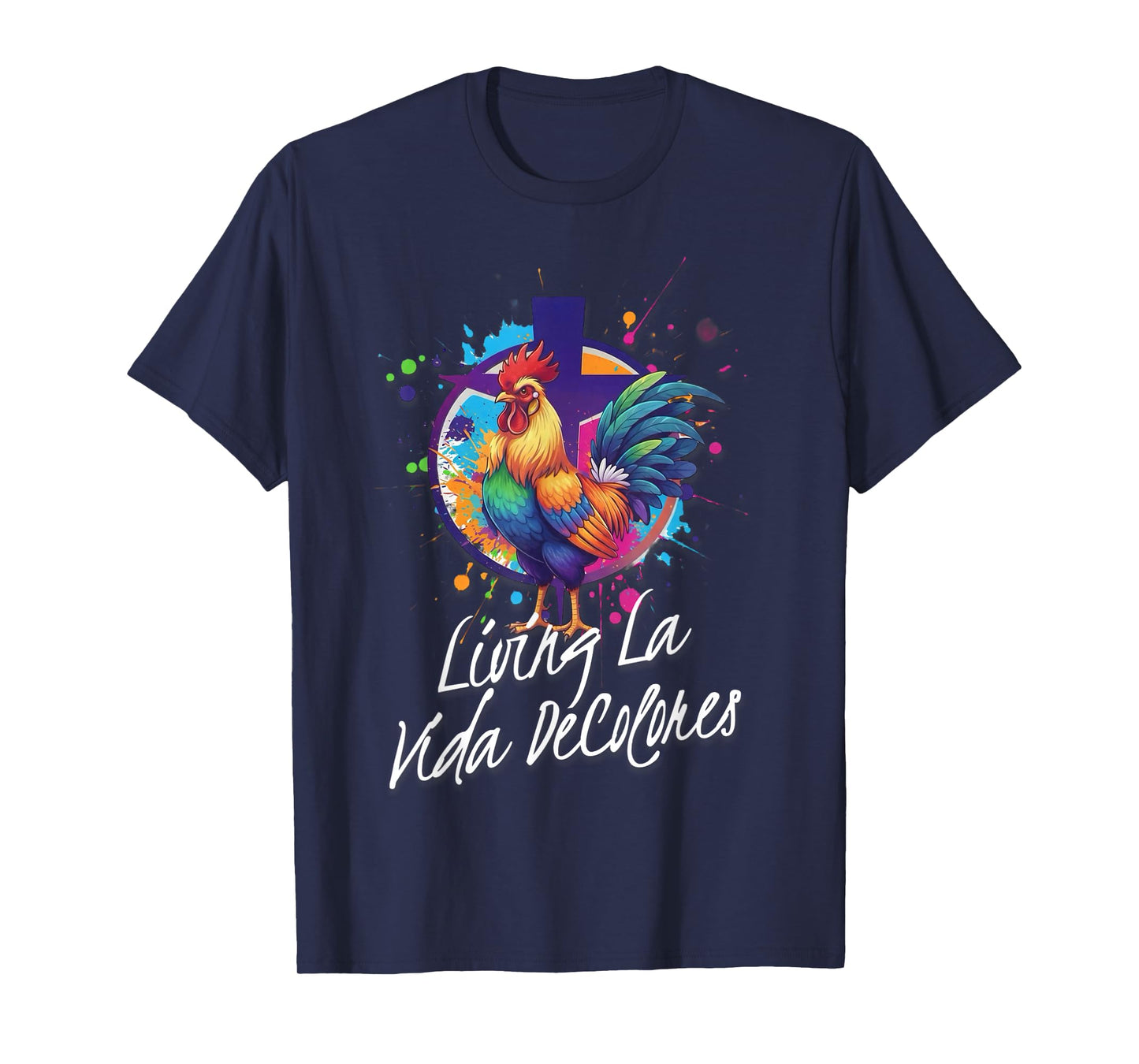 DeColores Cursillo Rainbow Rooster Catholic T-Shirt