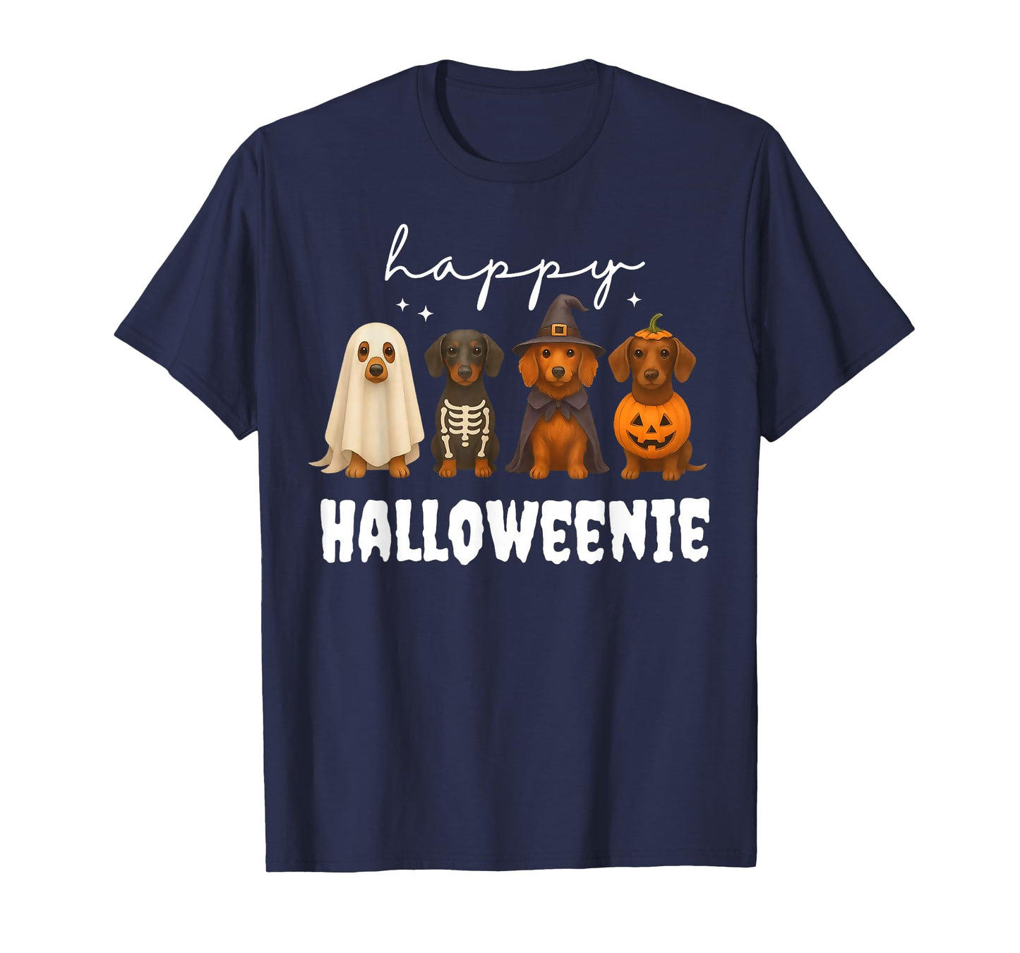 Happy Halloweenie Funny Dachshund Dog Doxie Mom Costume T-Shirt