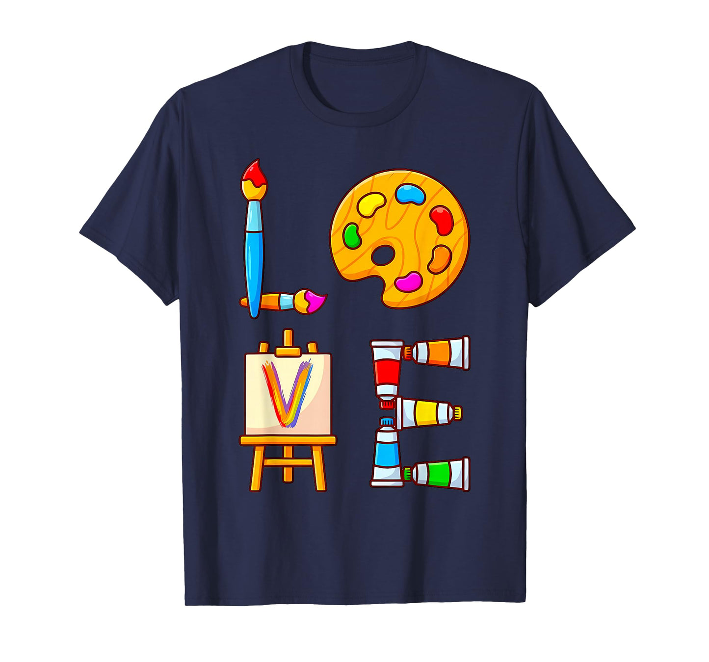Art Teacher Valentine's Day Artist Love Paintbrush T-Shirt