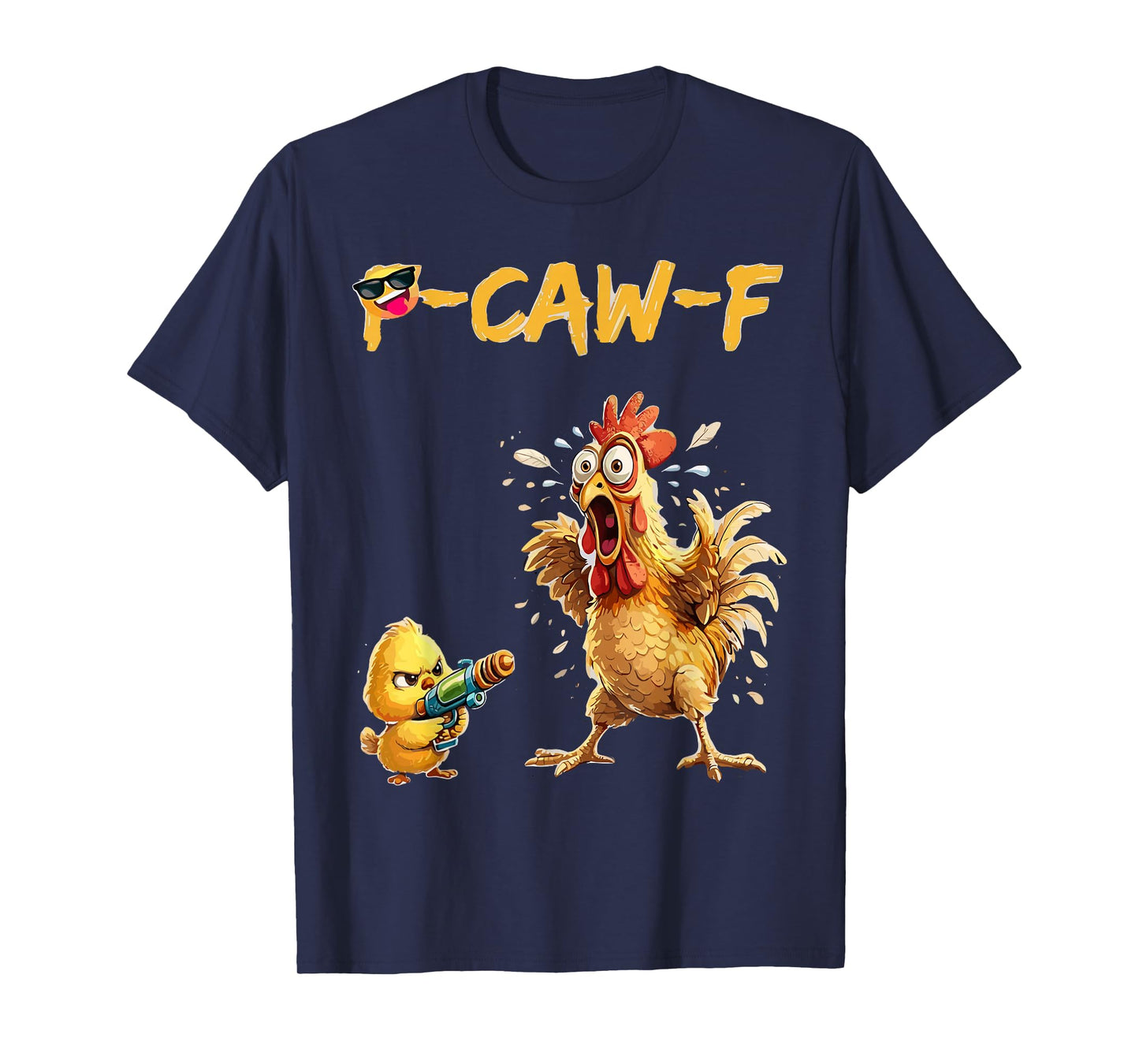 Funny Chicken Humor Quote Rooster Meme Caw F for Men Women T-Shirt