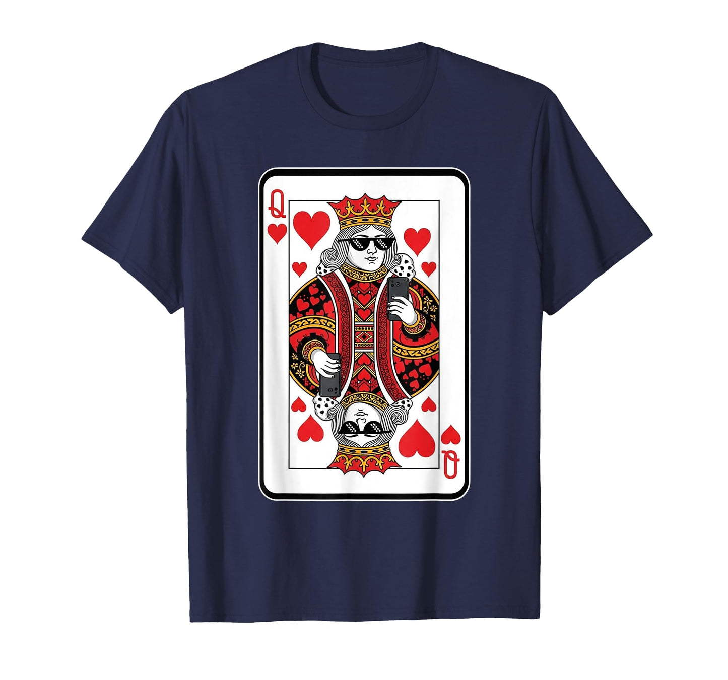 Classic Black Queen of Hearts Playing Card Poker Queen T-Shirt