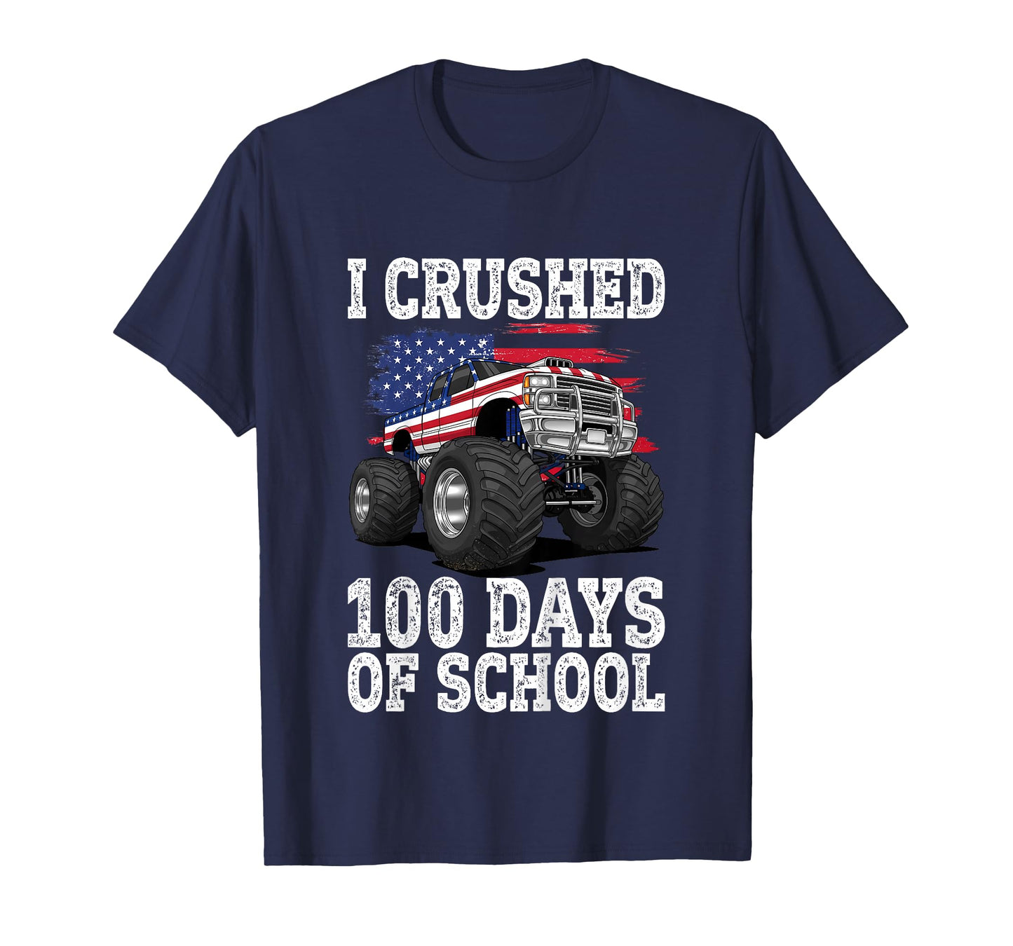 Kids I Crushed 100 Days of School Monster Truck 100 Days Smarter T-Shirt