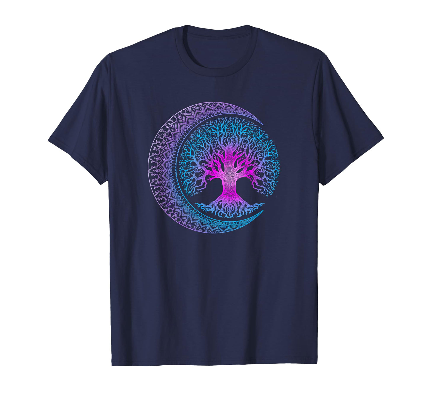 Tree of Life Cresent Moon Phases Mandala Yoga Gift T-Shirt