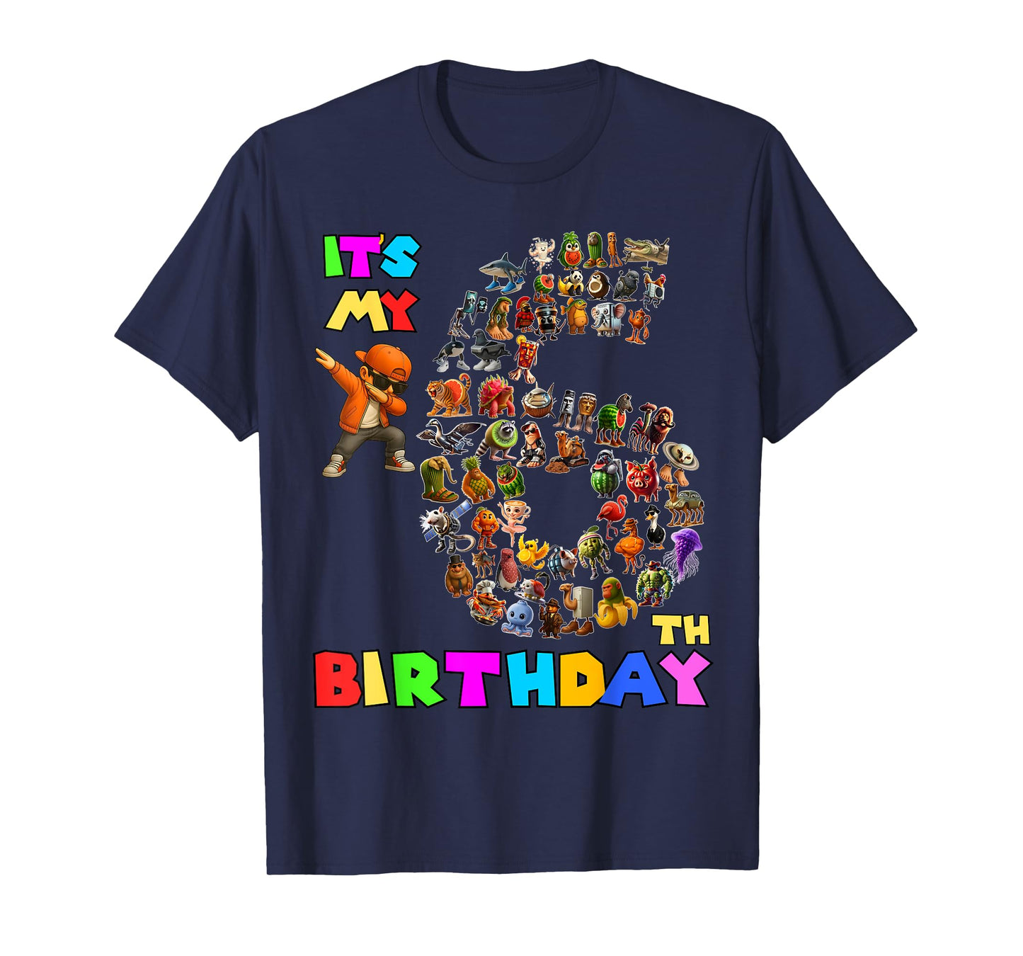 Funny It's My 6th Birthday Italian Brainrot Meme Boys Girls T-Shirt