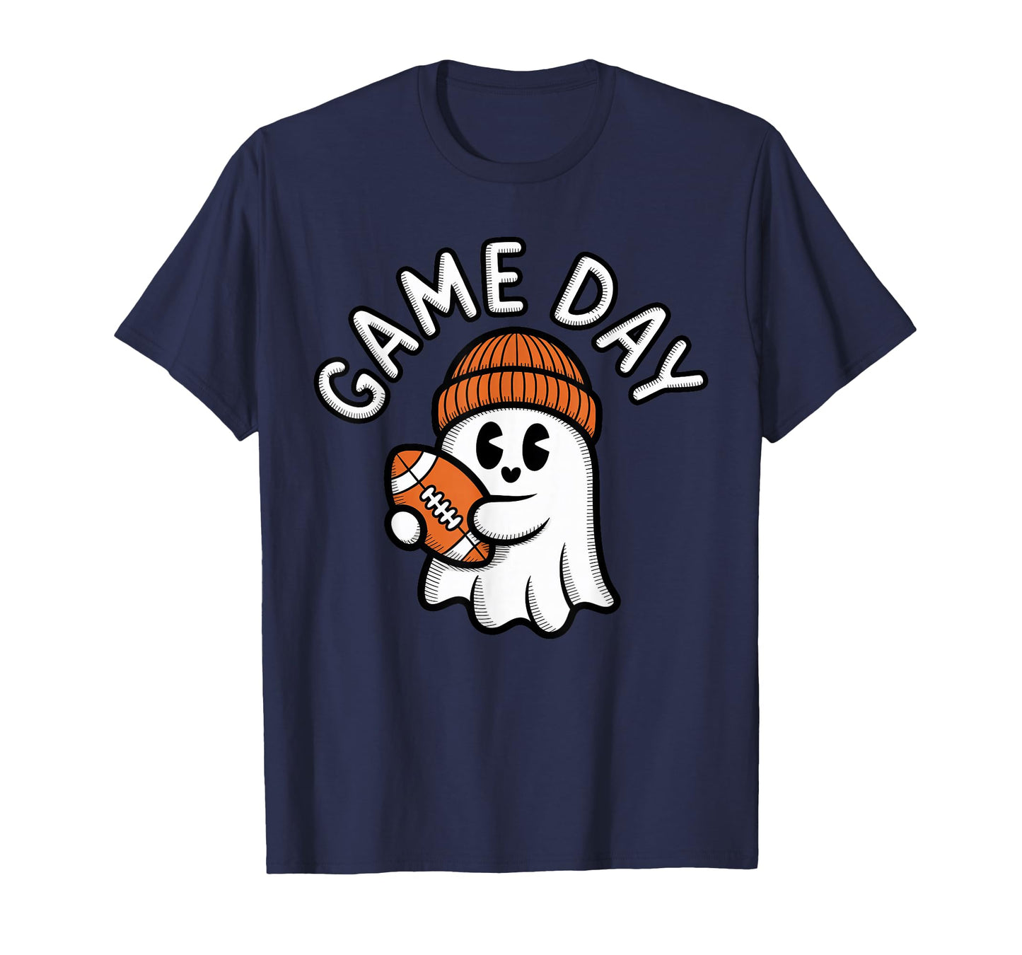 Halloween Football Player Toddler Boys Kids Ghost Game Day T-Shirt
