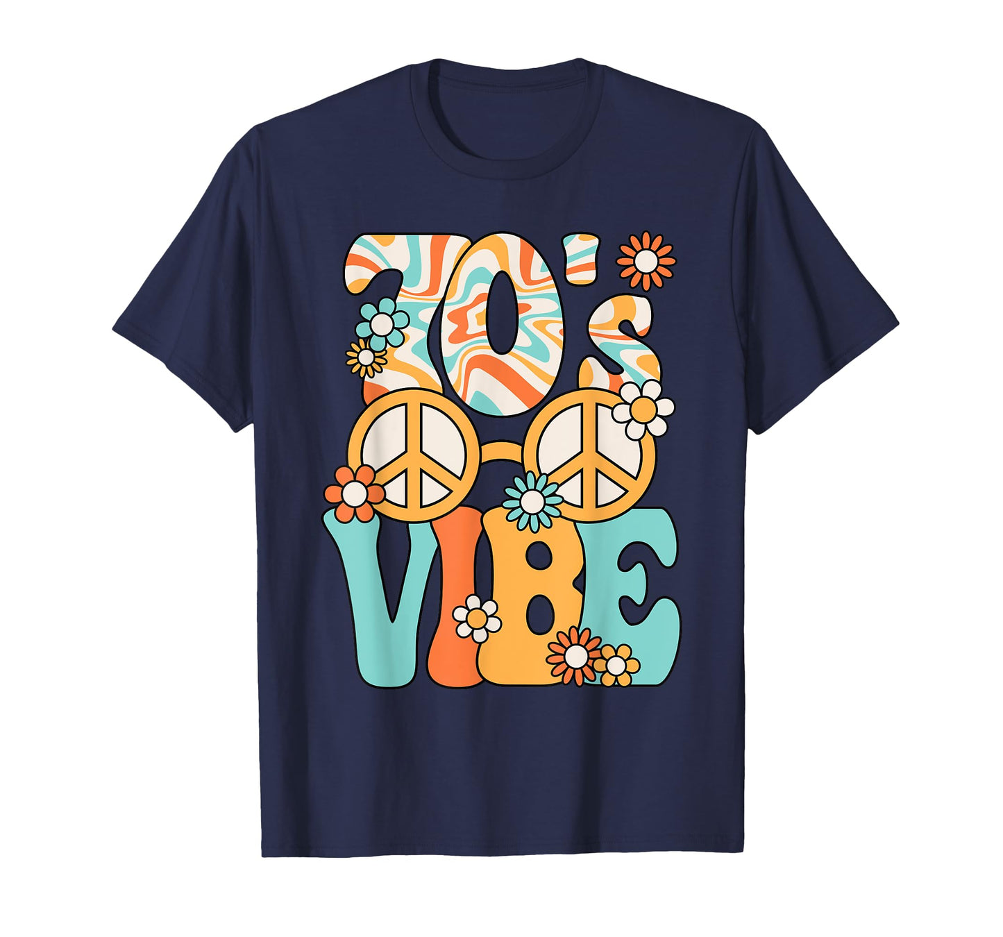 Funny 70's Vibe Retro Groovy Hippie Outfit 70s Party T-Shirt