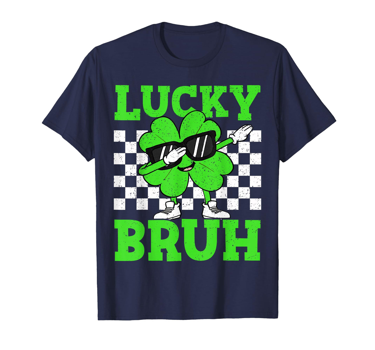 Boys St Patricks Day Kids Lucky Bruh Dabbing Shamrock Clover T-Shirt