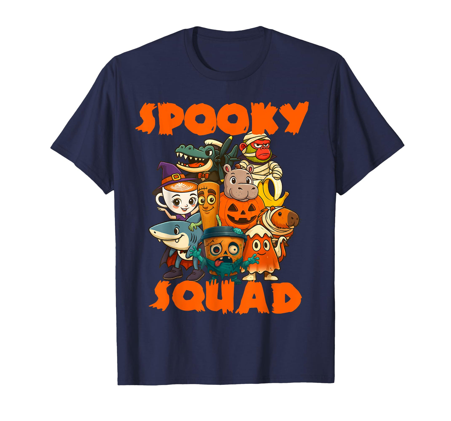 Spooky Squad Halloween Matching Italian Brainrot Meme Kids T-Shirt