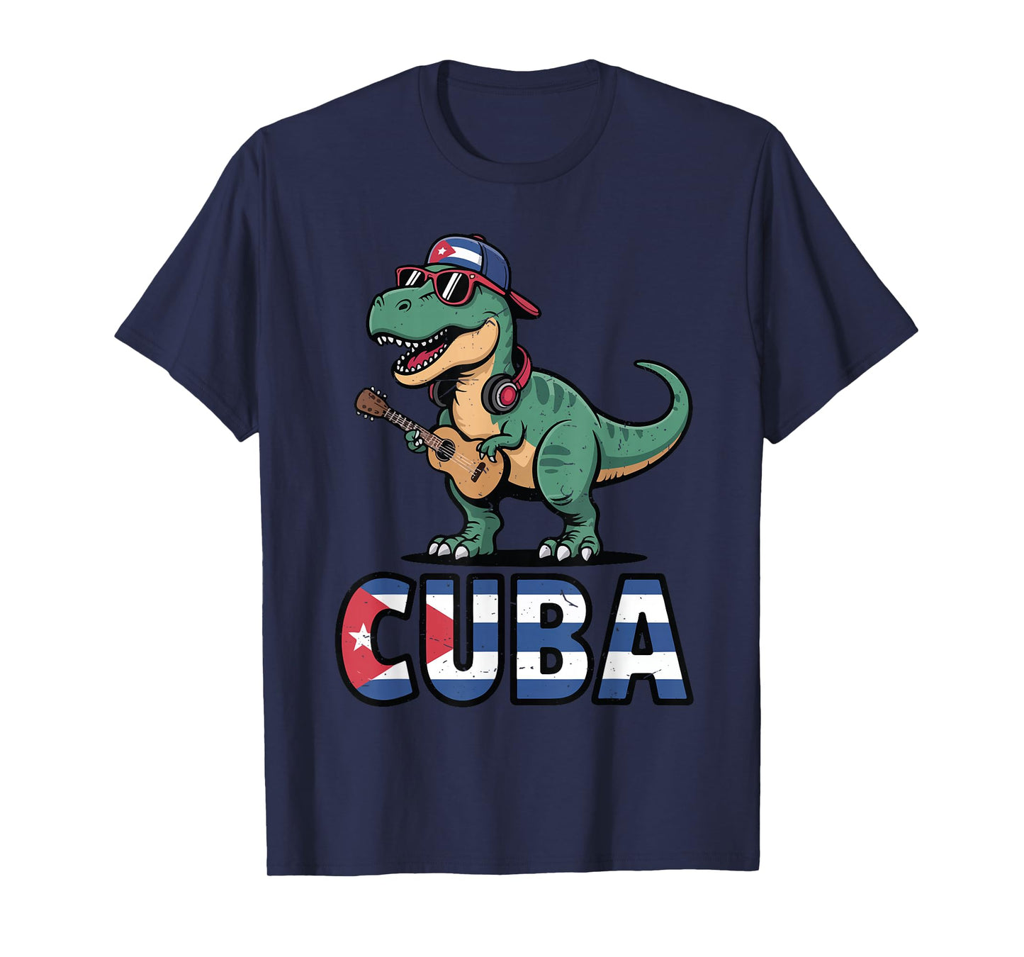 Cuba Boy Hispanic Heritage Month Cuban Flag Dinosaur Toddler T-Shirt